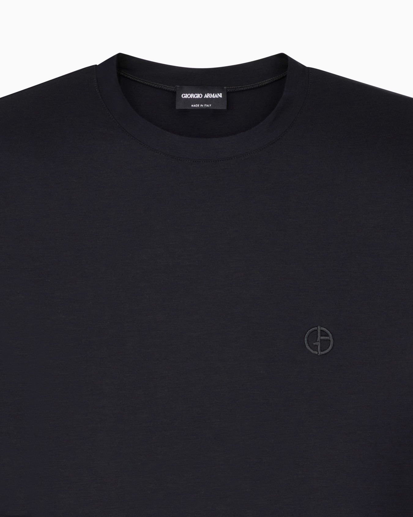 T-shirt à col rond en jersey de viscose stretch avec broderie ASV Diapositive 4