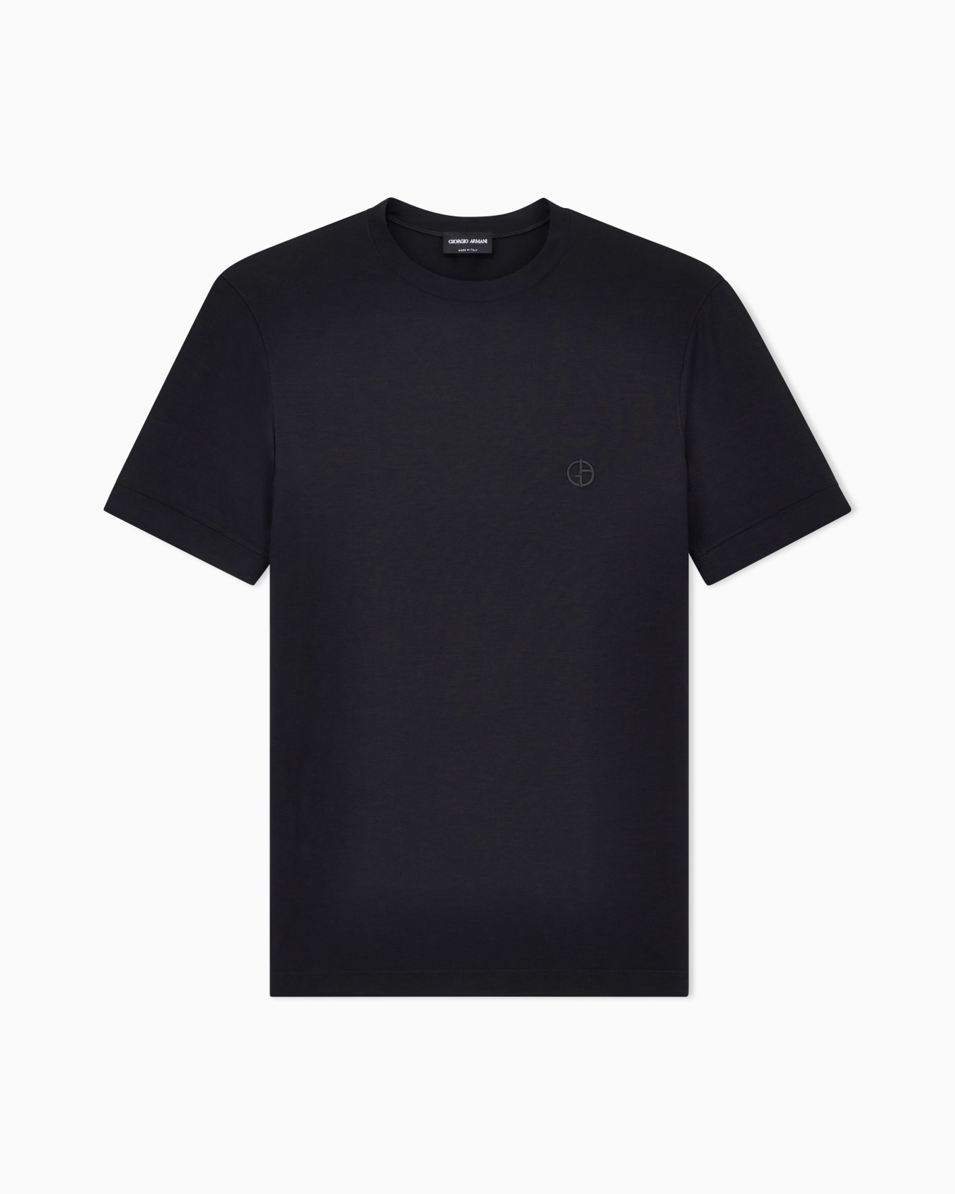 T-shirt à col rond en jersey de viscose stretch avec broderie ASV Diapositive 0