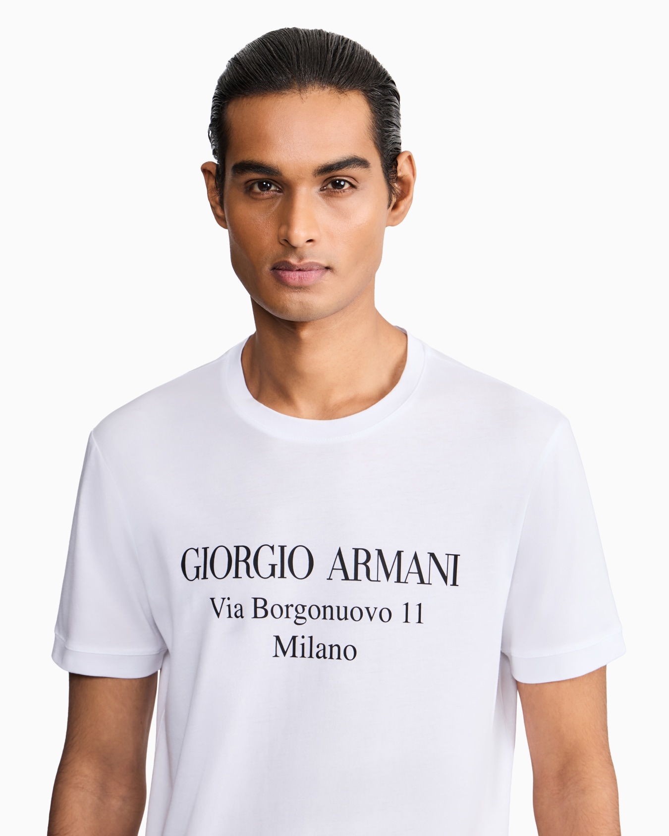 Borgonuovo 11 crew-neck T-shirt in Pima cotton jersey Slide 6