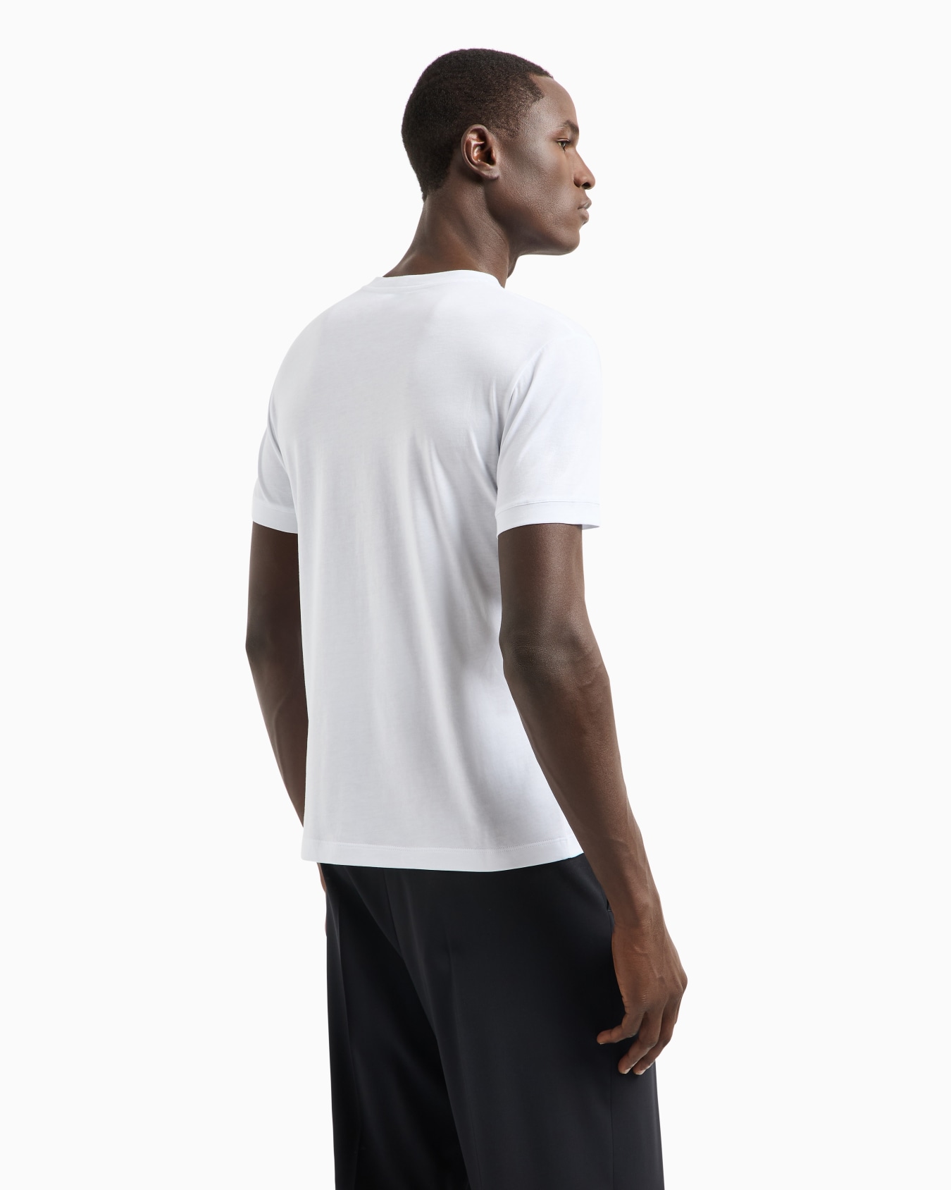 Borgonuovo 11 crew-neck T-shirt in Pima cotton jersey Slide 2