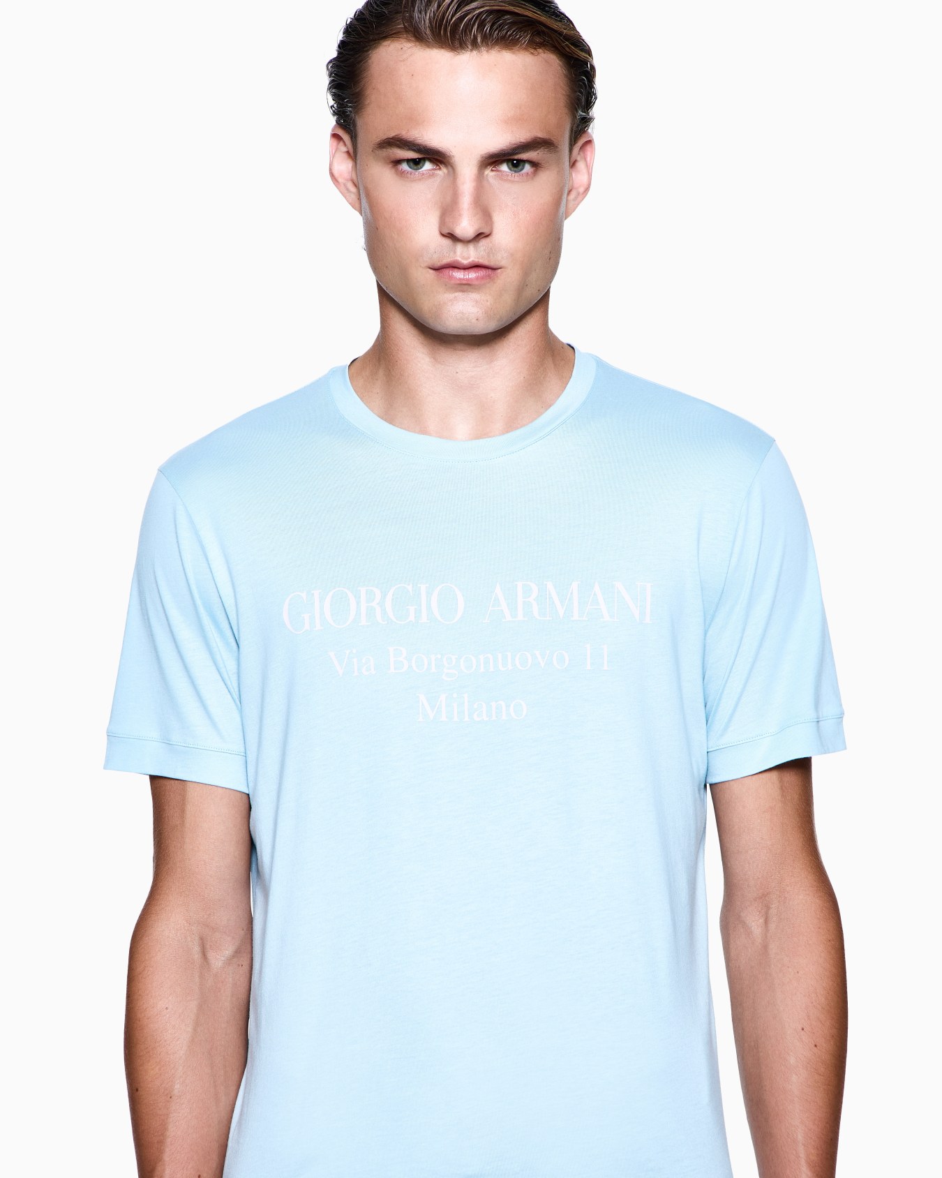 Borgonuovo 11 crew-neck T-shirt in Pima cotton jersey Slide 4