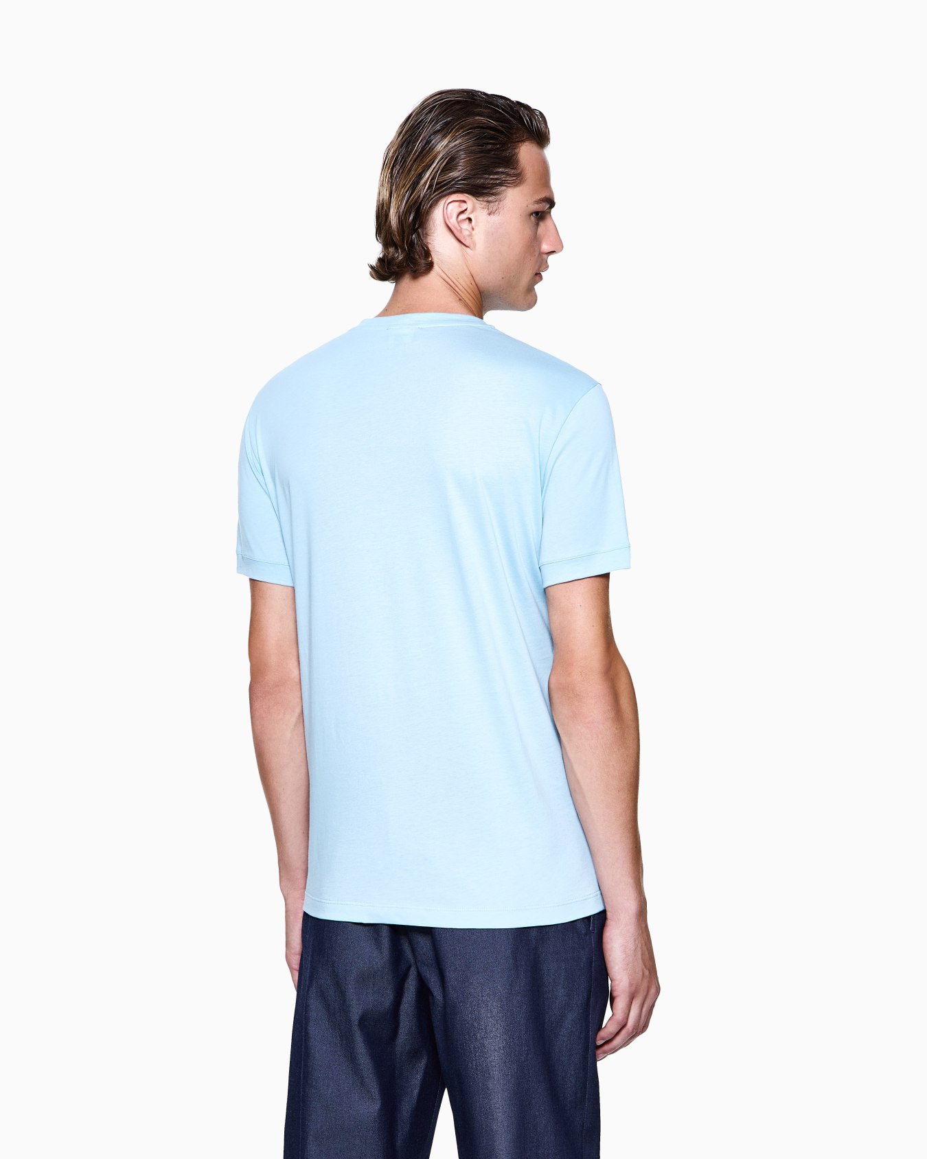 Borgonuovo 11 crew-neck T-shirt in Pima cotton jersey Slide 2