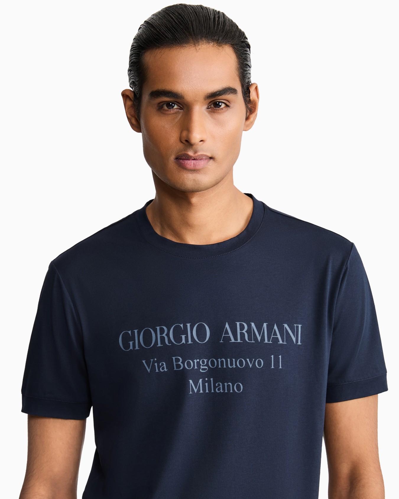 Borgonuovo 11 crew-neck T-shirt in Pima cotton jersey Slide 6