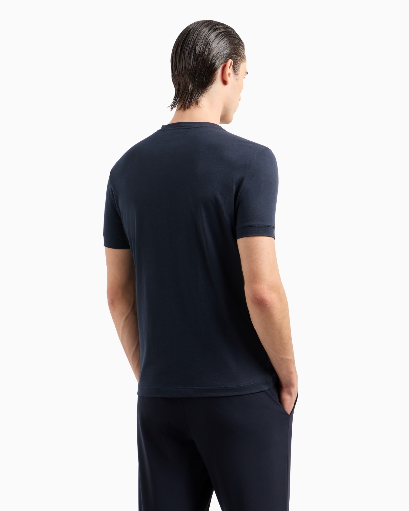 Borgonuovo 11 crew-neck T-shirt in Pima cotton jersey Slide 2