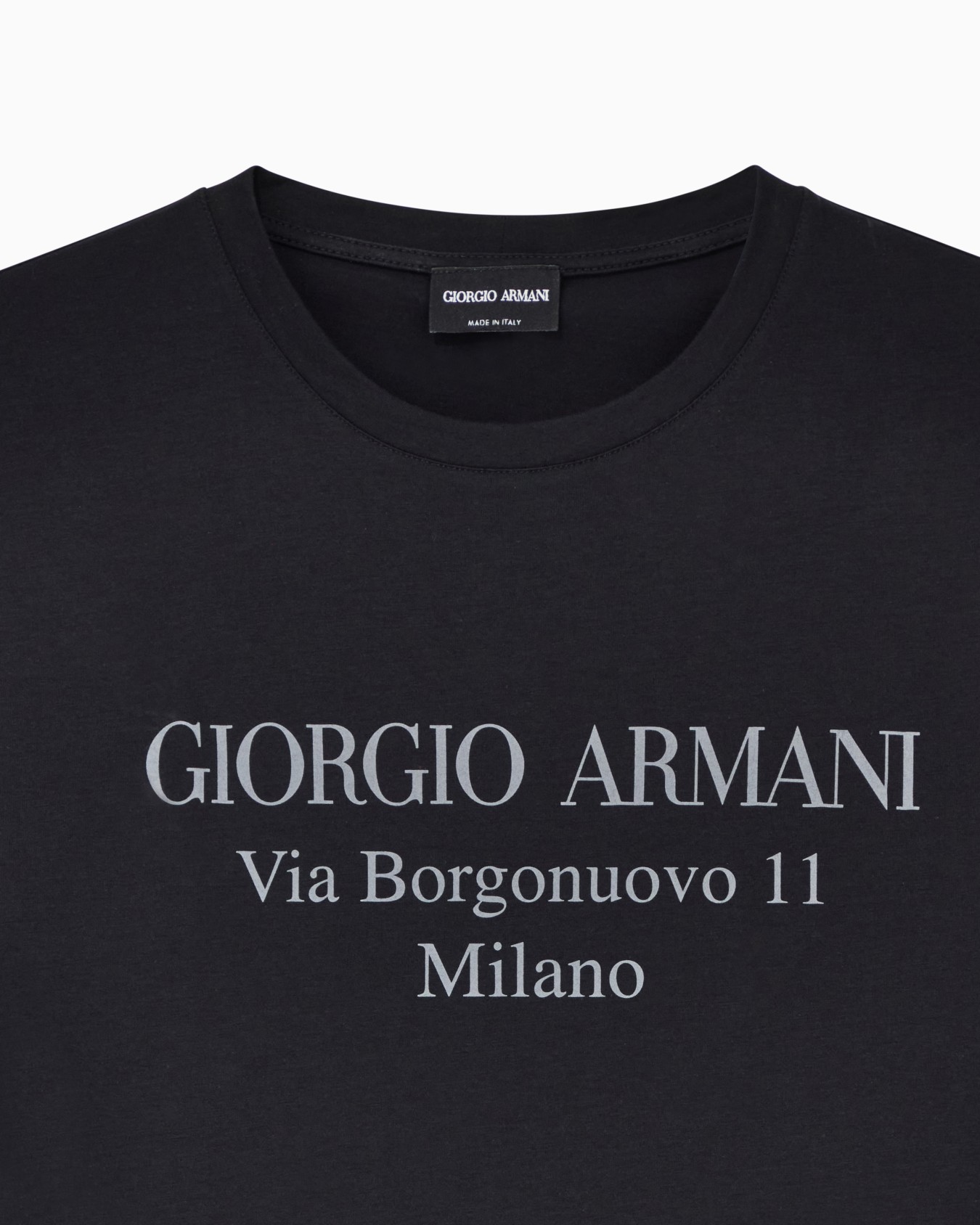 Borgonuovo 11 crew-neck T-shirt in Pima cotton jersey Slide 4