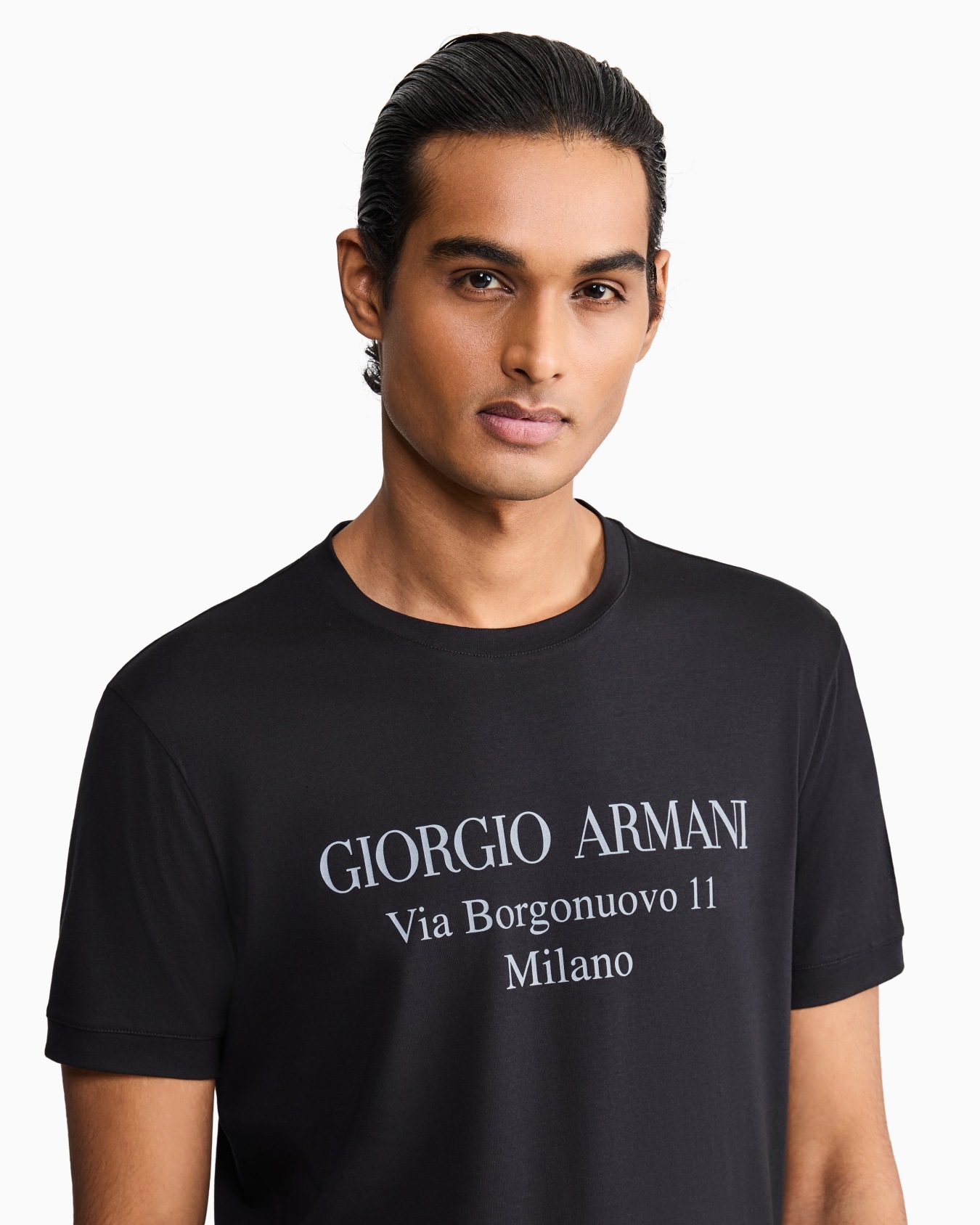 Borgonuovo 11 crew-neck T-shirt in Pima cotton jersey Slide 6