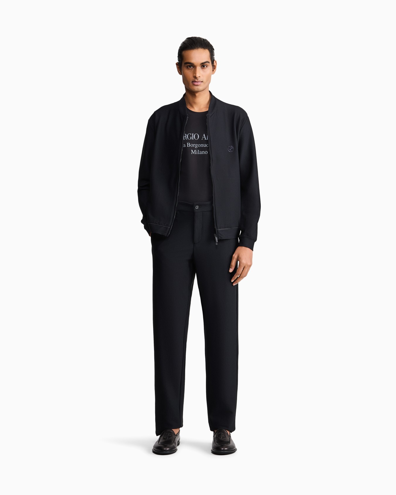 Borgonuovo 11 crew-neck T-shirt in Pima cotton jersey Slide 1