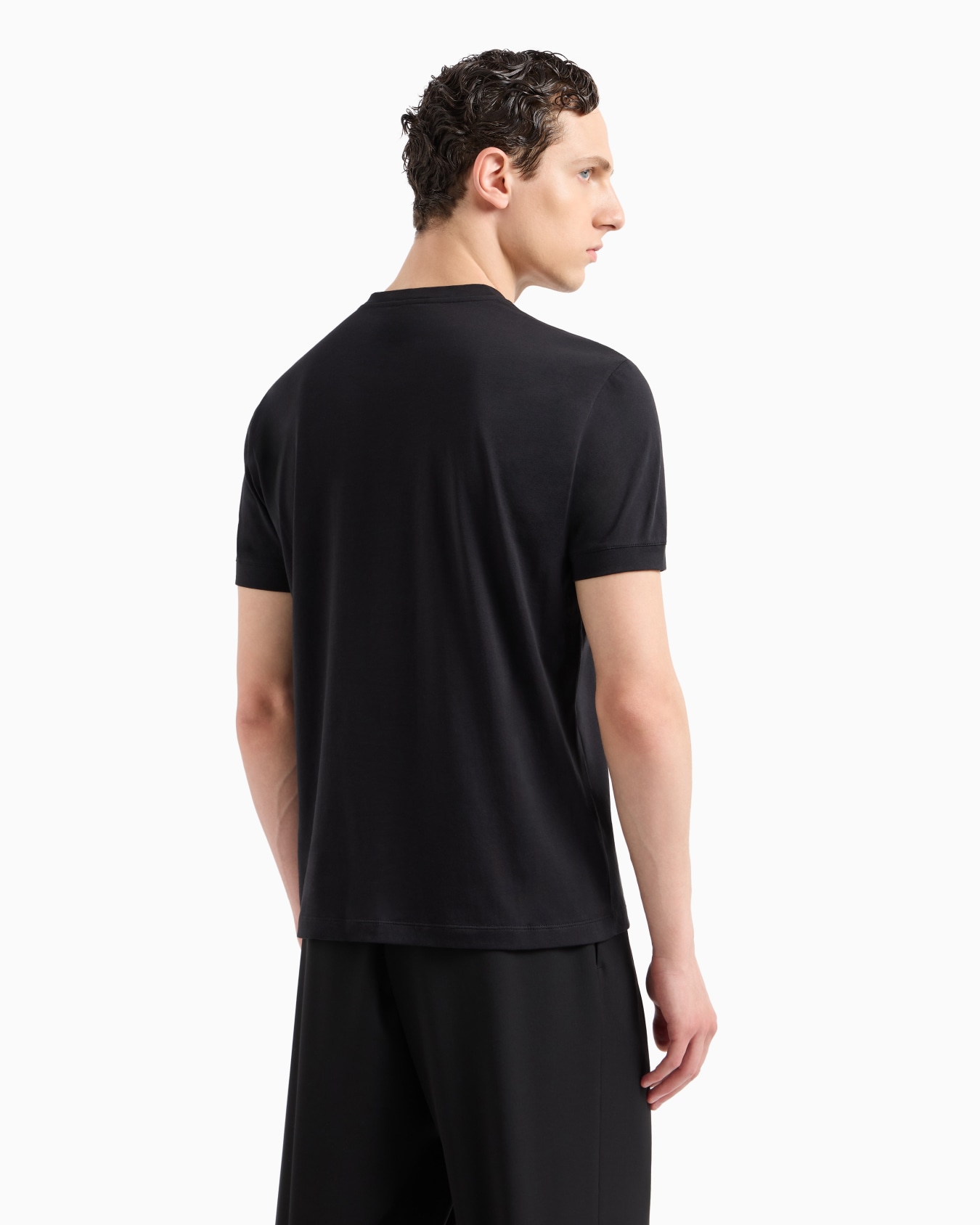 Borgonuovo 11 crew-neck T-shirt in Pima cotton jersey Slide 2