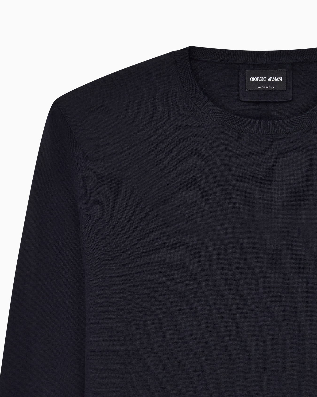 Long-sleeved, crew-neck jumper in silk and cotton Slide 4