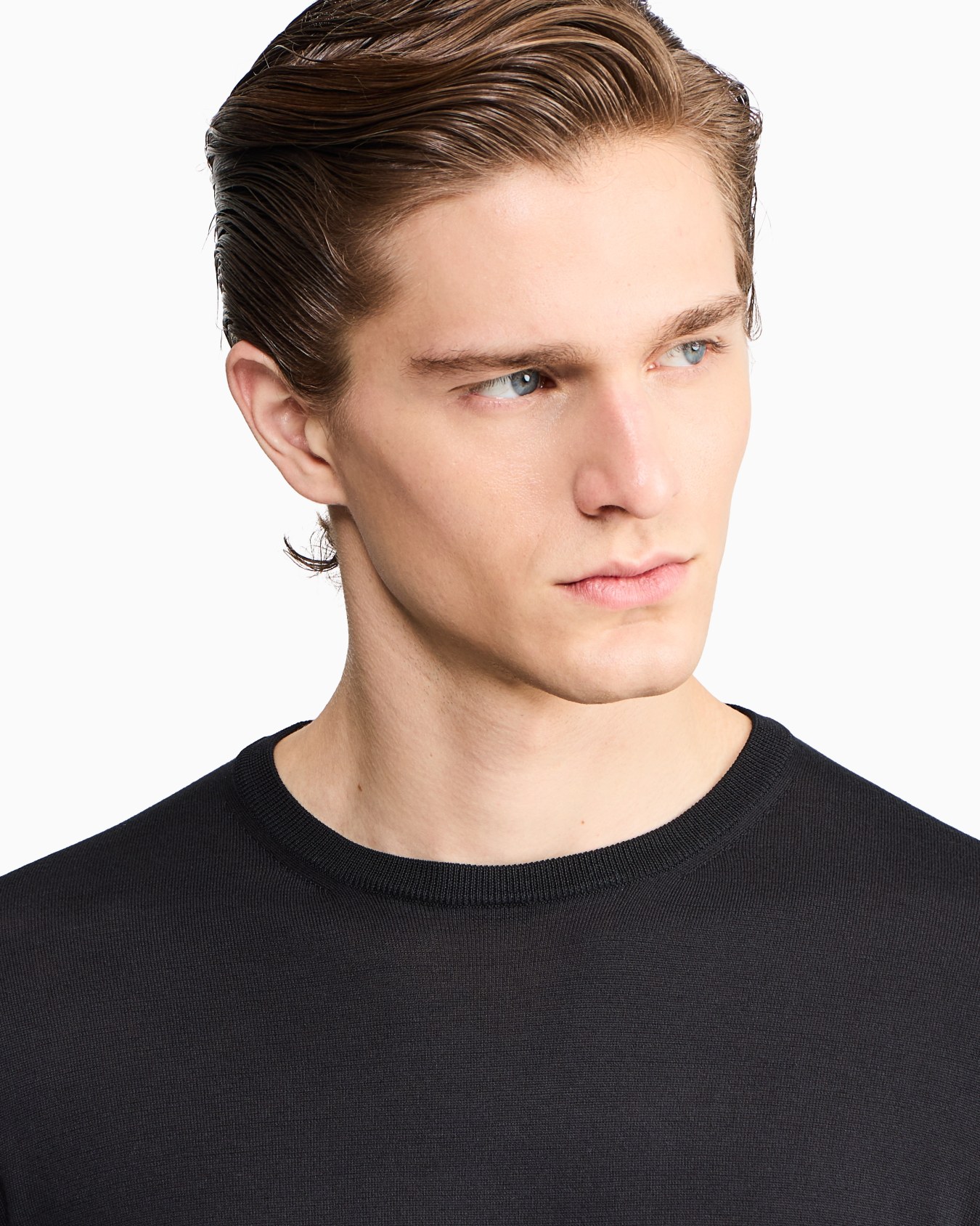 Long-sleeved, crew-neck jumper in silk and cotton Slide 6