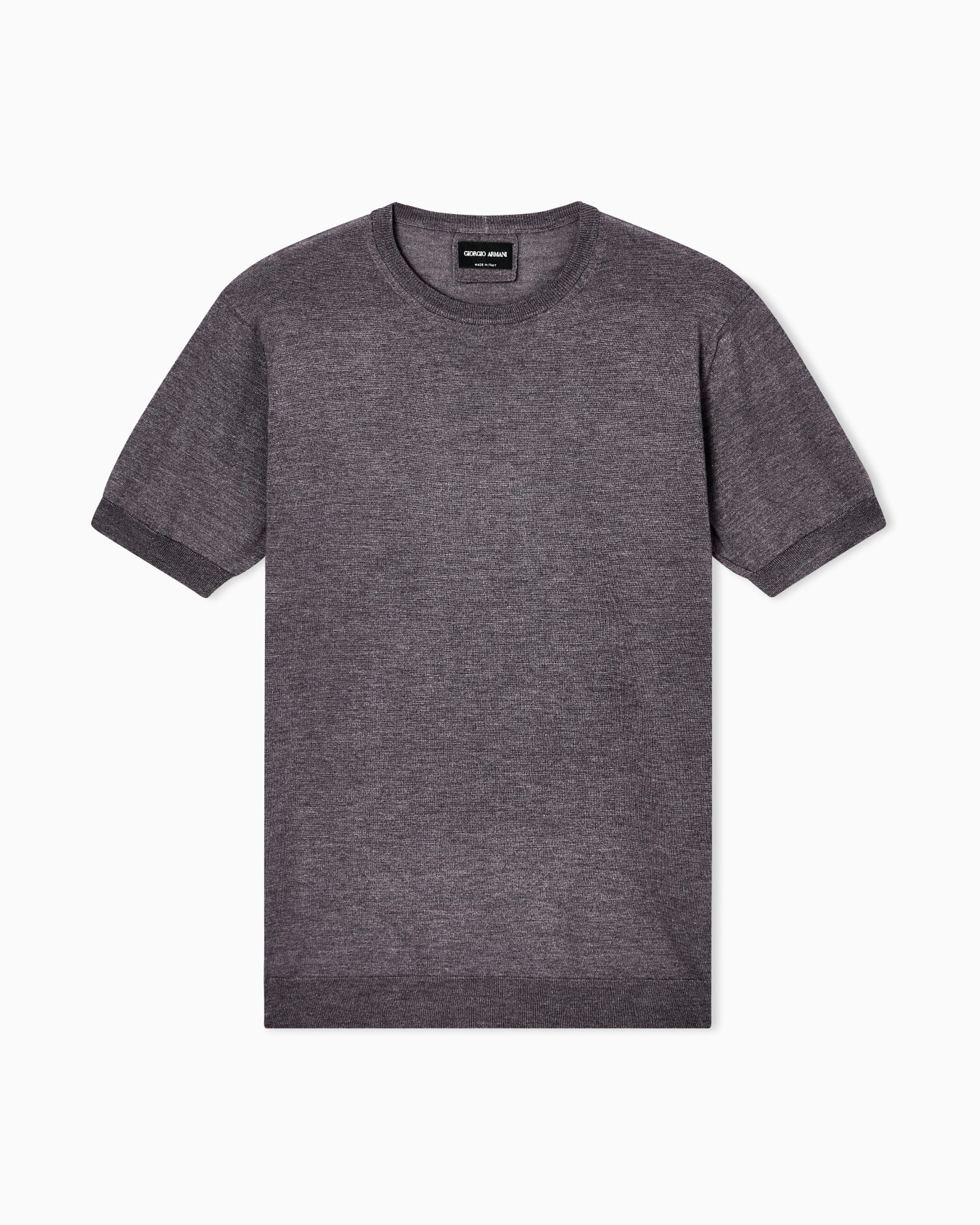Short-sleeved, crew-neck jumper in silk and cotton Slide 0
