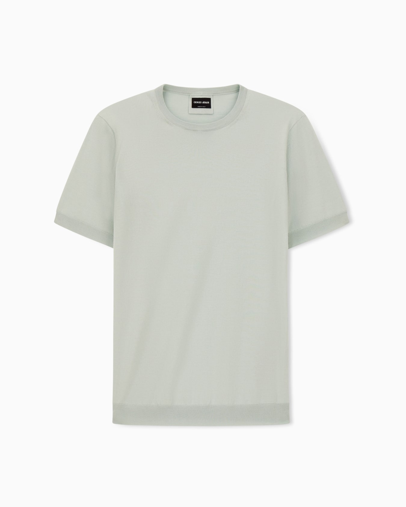 Short-sleeved, crew-neck jumper in silk and cotton Slide 0