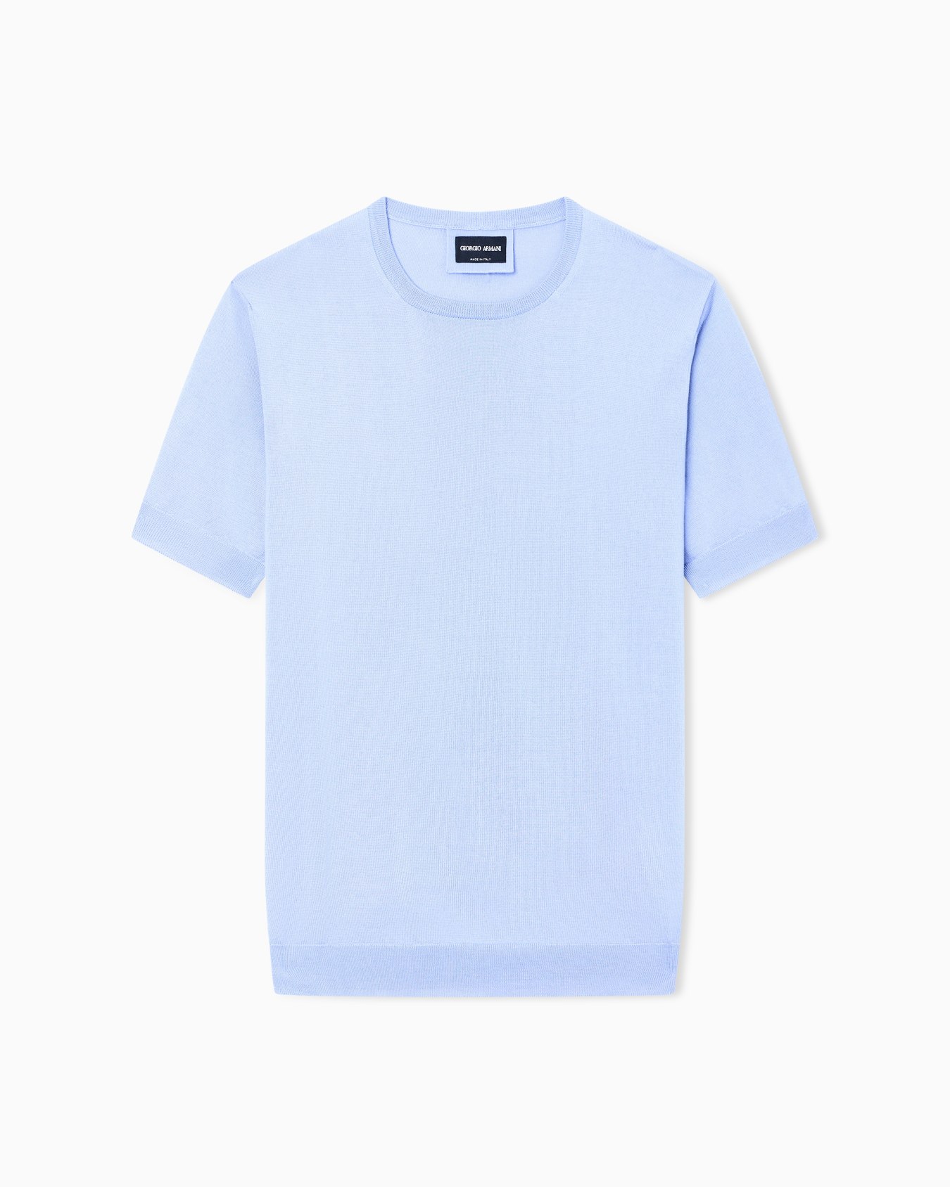 Pullover mit Rundhalsausschnitt und kurzen Ärmeln aus Seide und Baumwolle Folie 0