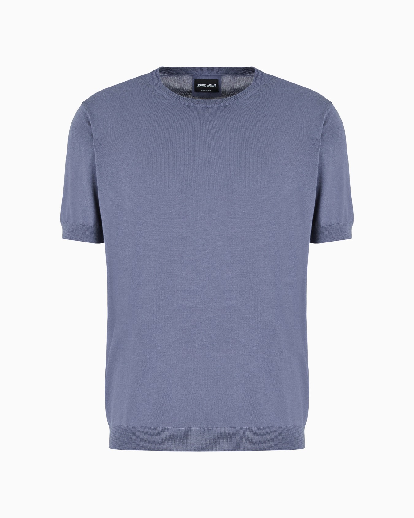 Short-sleeved, crew-neck jumper in silk and cotton Slide 0