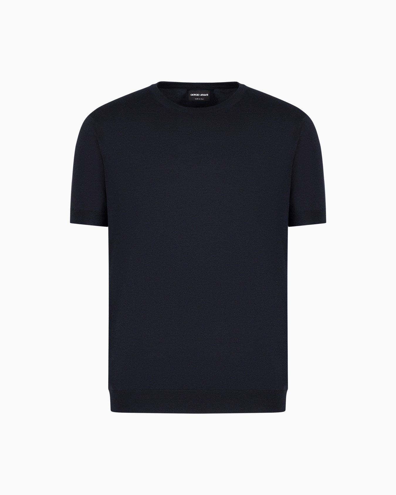 Short-sleeved, crew-neck jumper in silk and cotton Slide 0