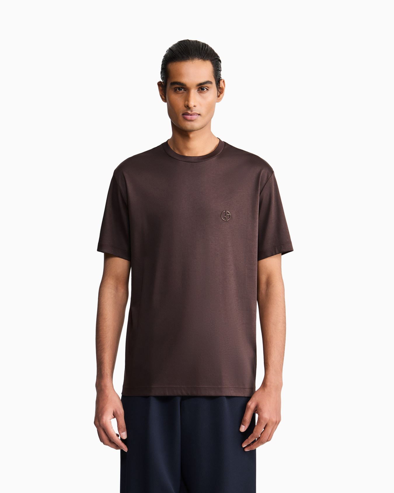 Cotton-interlock T-shirt with embroidered logo Slide 3