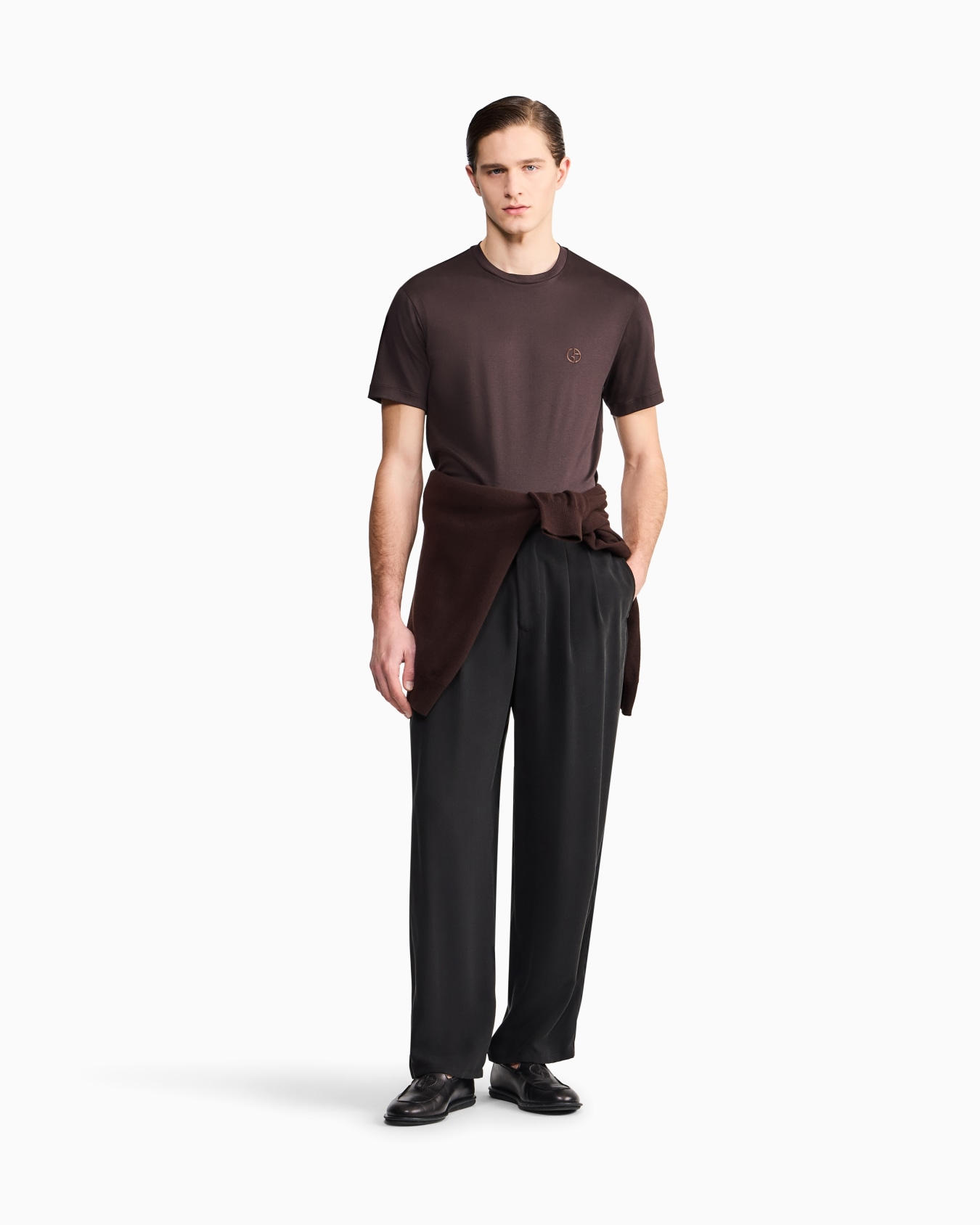 Cotton-interlock T-shirt with embroidered logo Slide 1