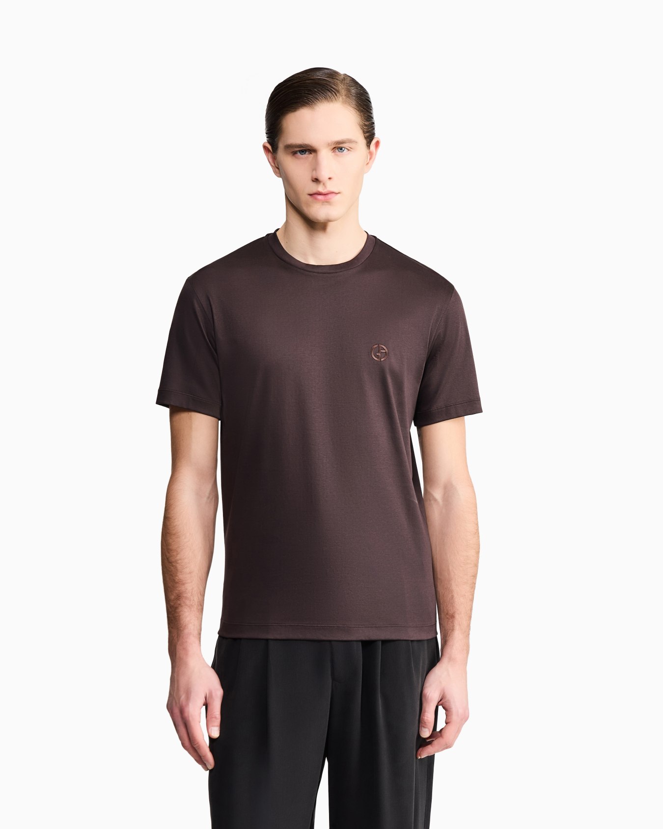 Cotton-interlock T-shirt with embroidered logo Slide 3