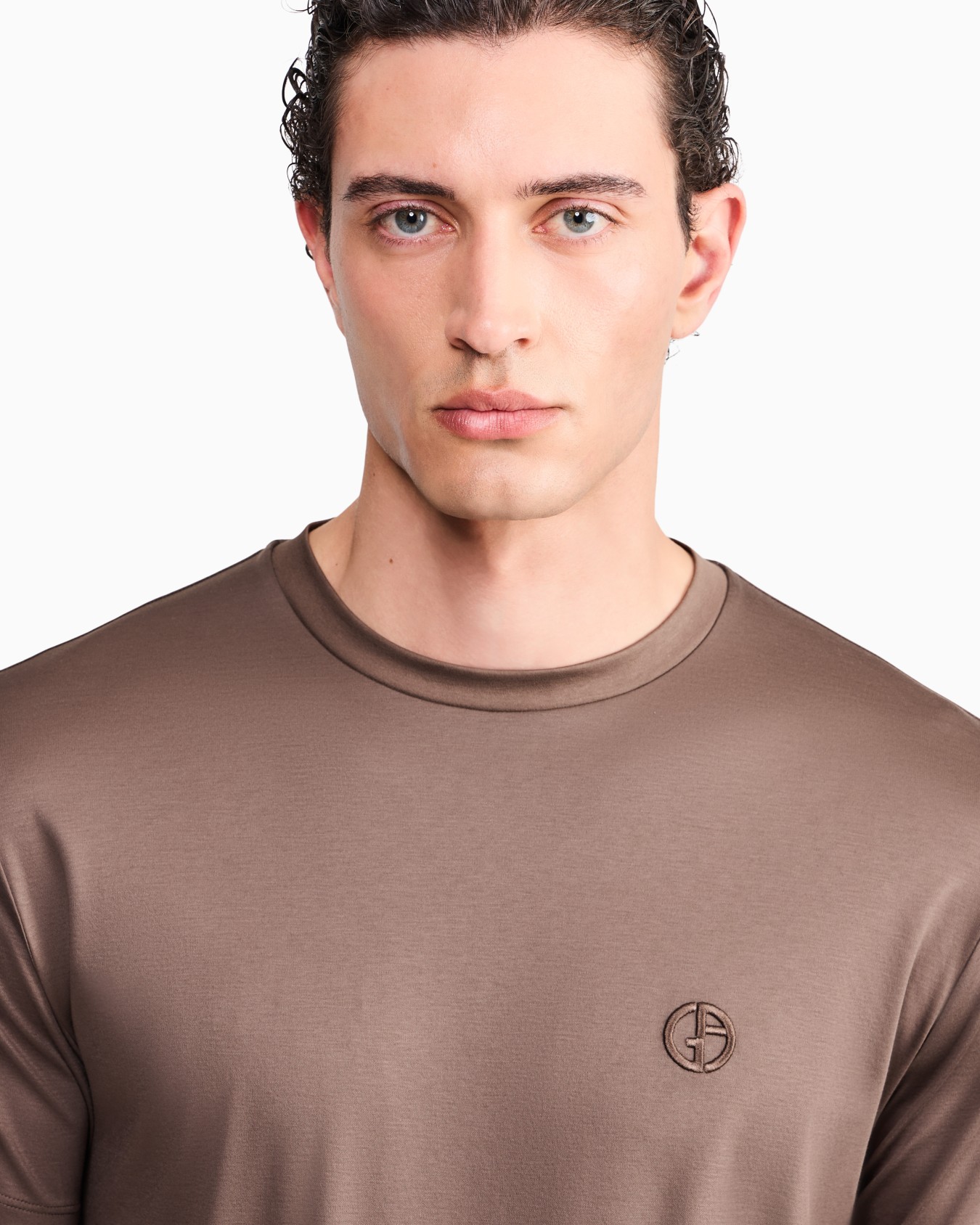 T-shirt with logo and crew neck in cotton interlock  Slide 6