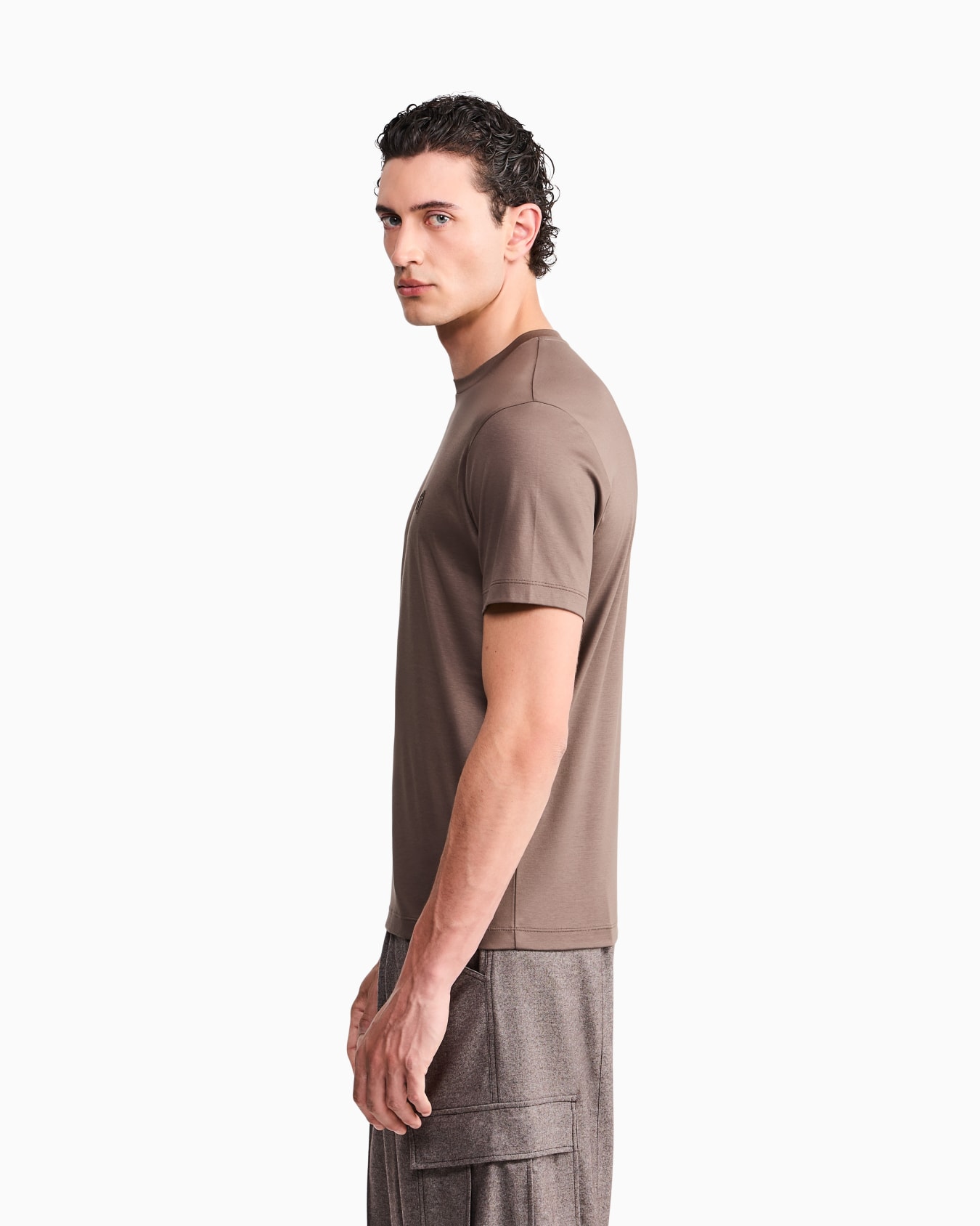 T-shirt with logo and crew neck in cotton interlock  Slide 7
