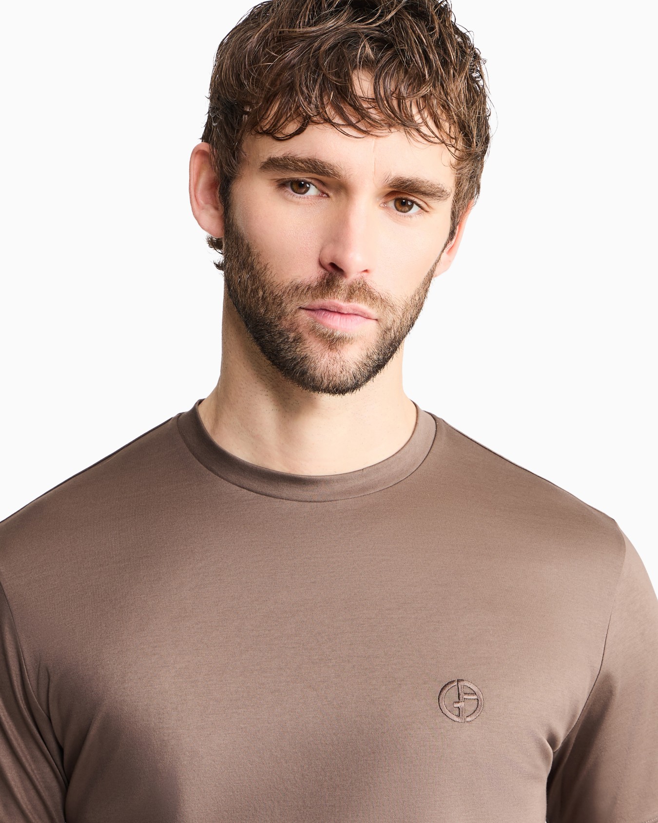 Camiseta de interlock de algodón con logotipo bordado Diapositiva 4