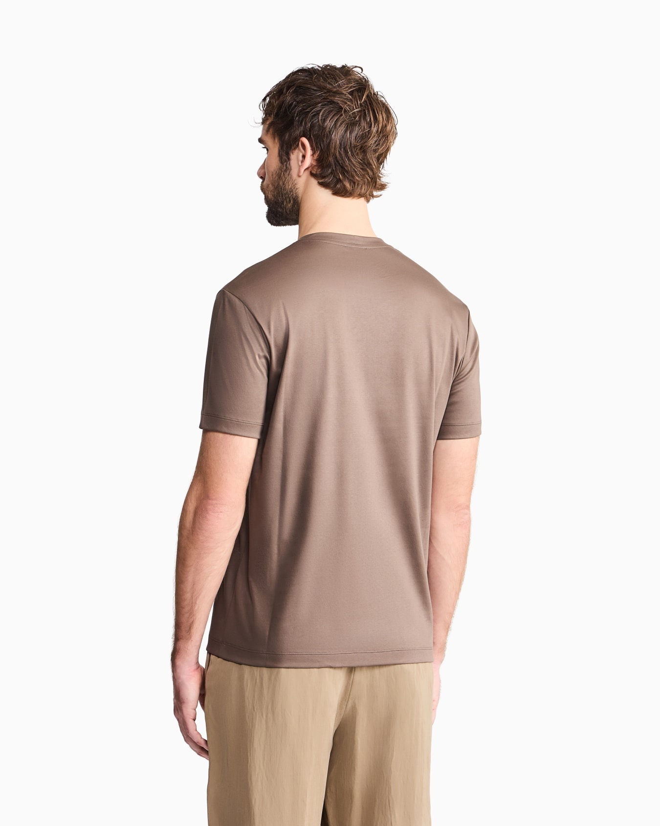 Camiseta de interlock de algodón con logotipo bordado Diapositiva 2