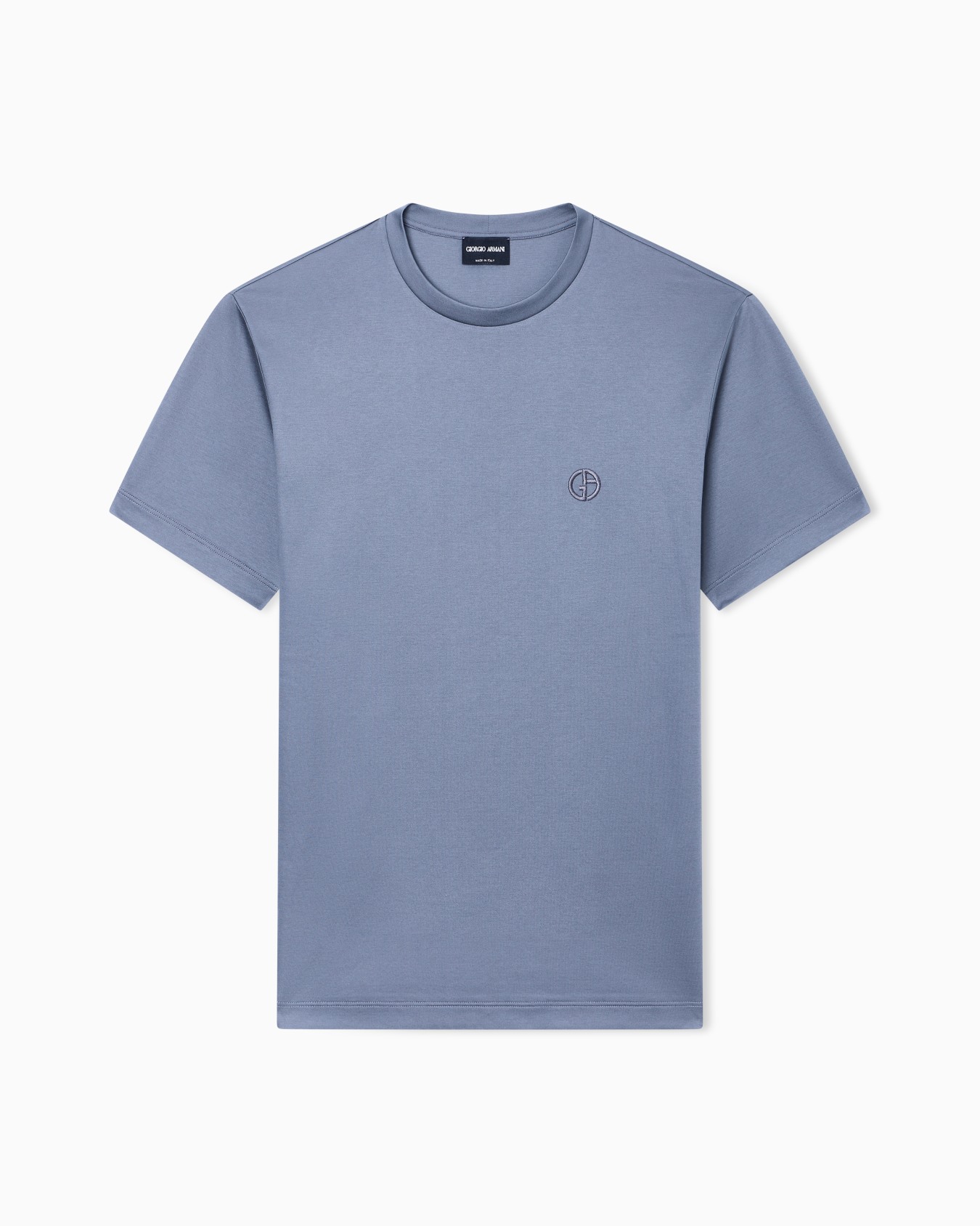 Cotton-interlock T-shirt with embroidered logo Slide 0
