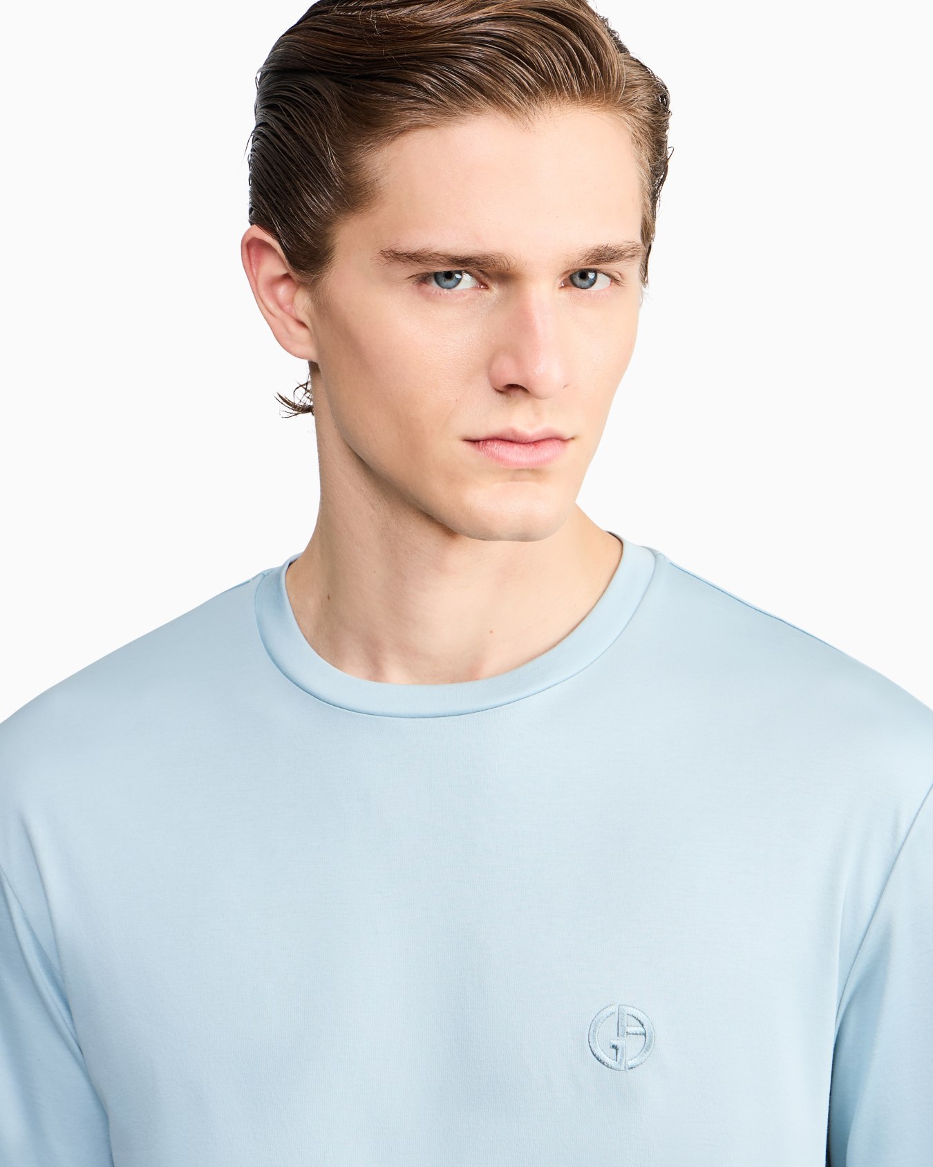 T-shirt en interlock de coton avec logo brodé Diapositive 6