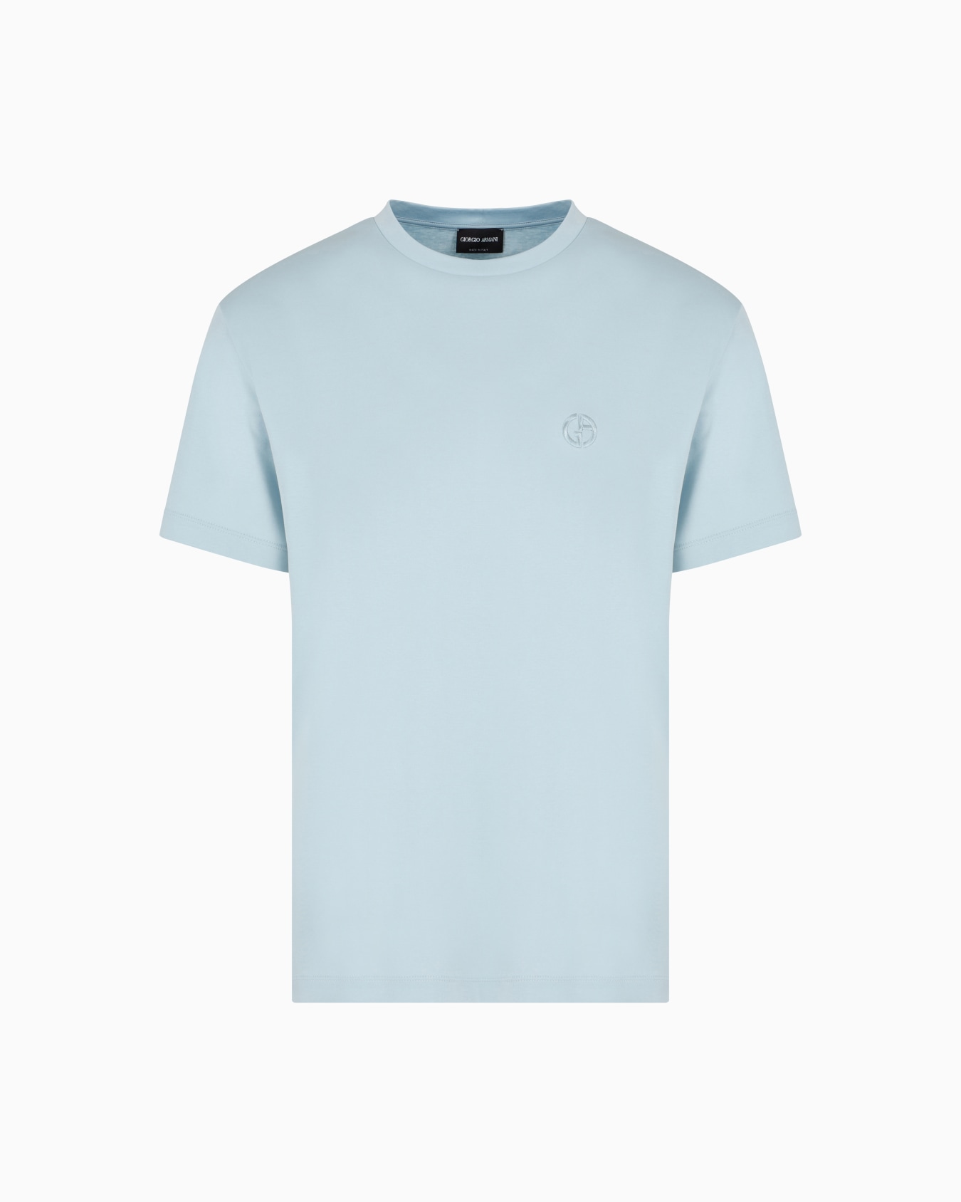 T-shirt en interlock de coton avec logo brodé Diapositive 0
