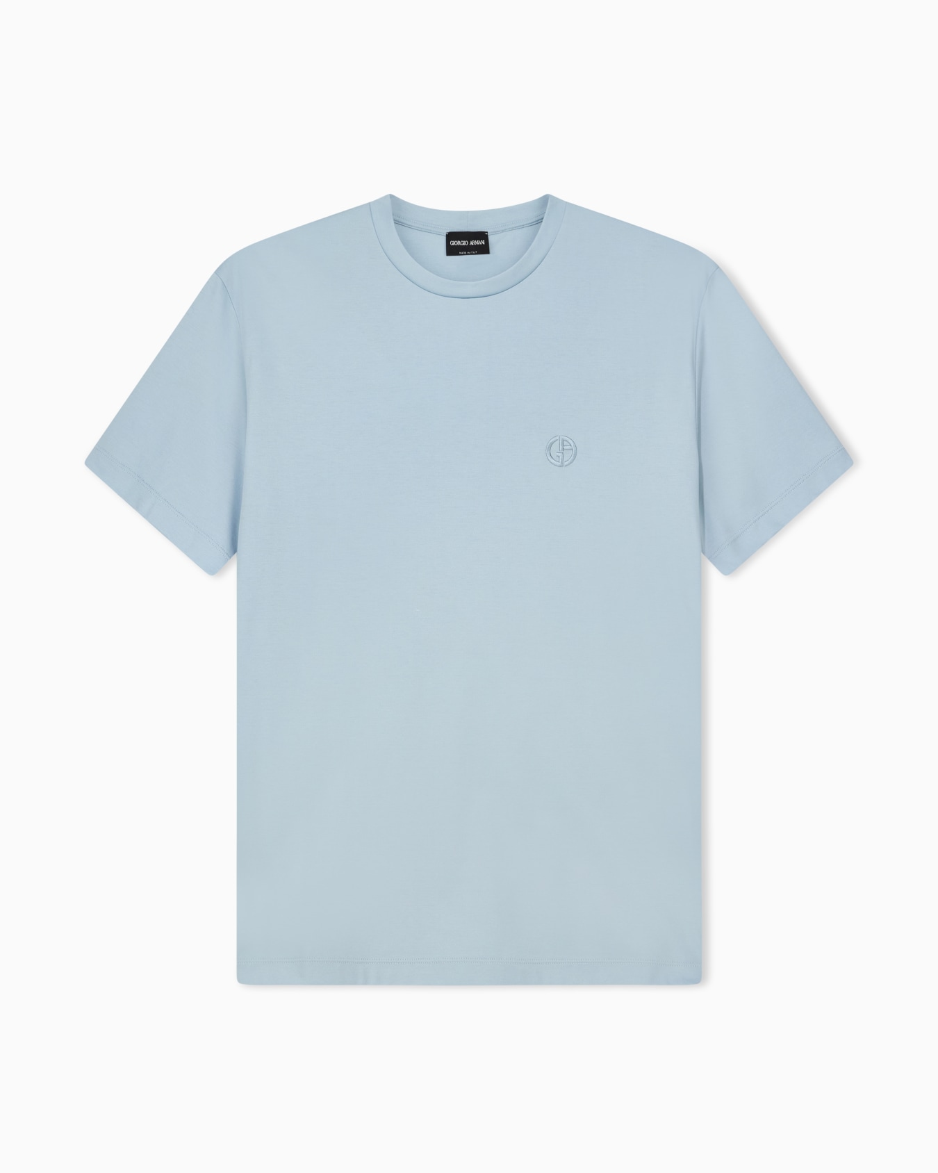 Cotton-interlock T-shirt with embroidered logo Slide 0