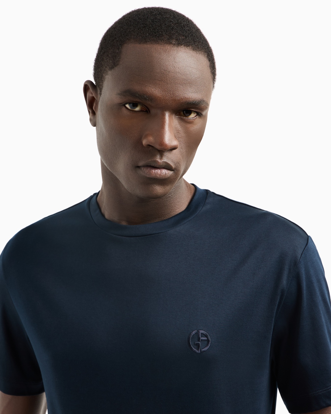 T-shirt en interlock de coton avec logo brodé Diapositive 4