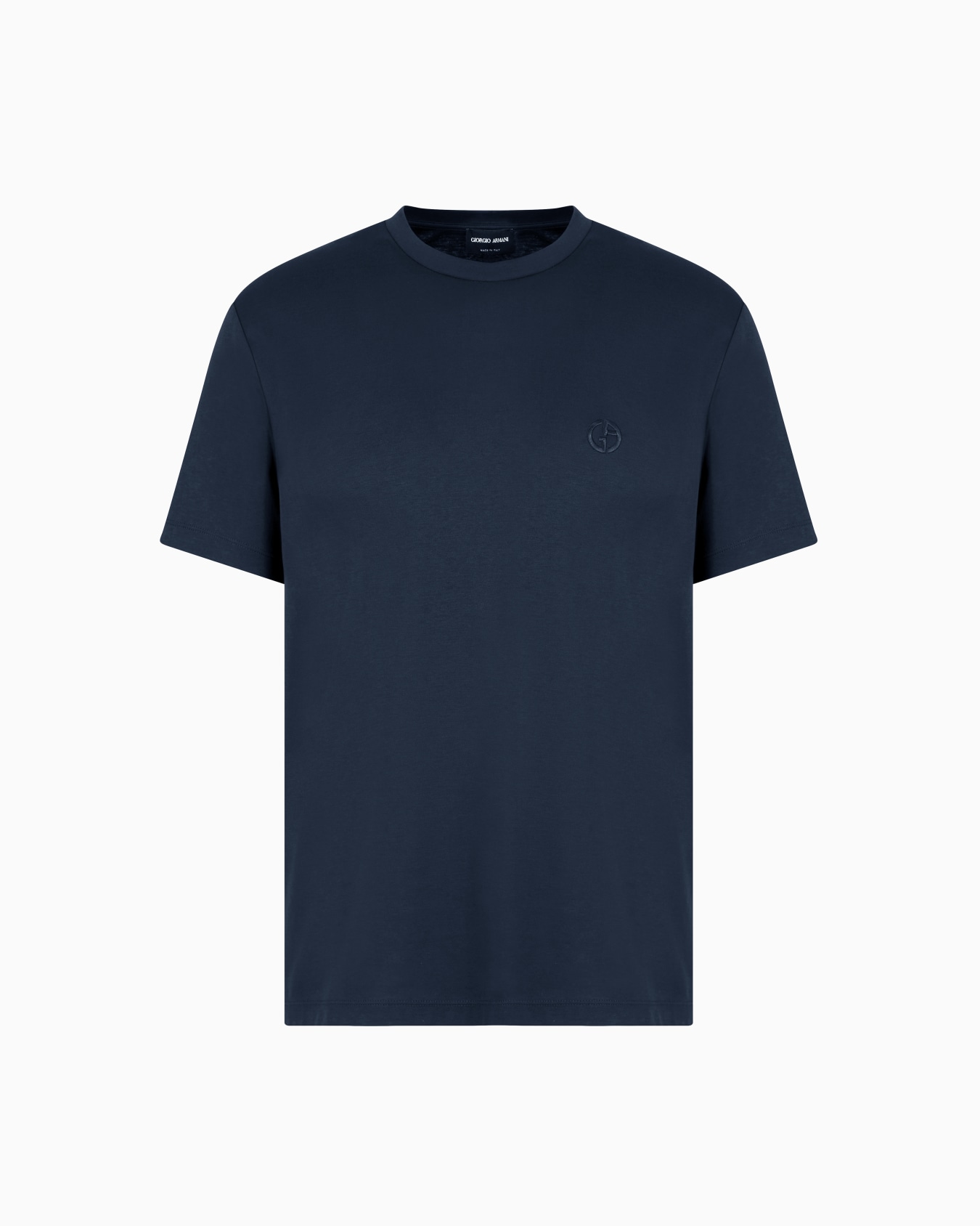 T-shirt en interlock de coton avec logo brodé Diapositive 0