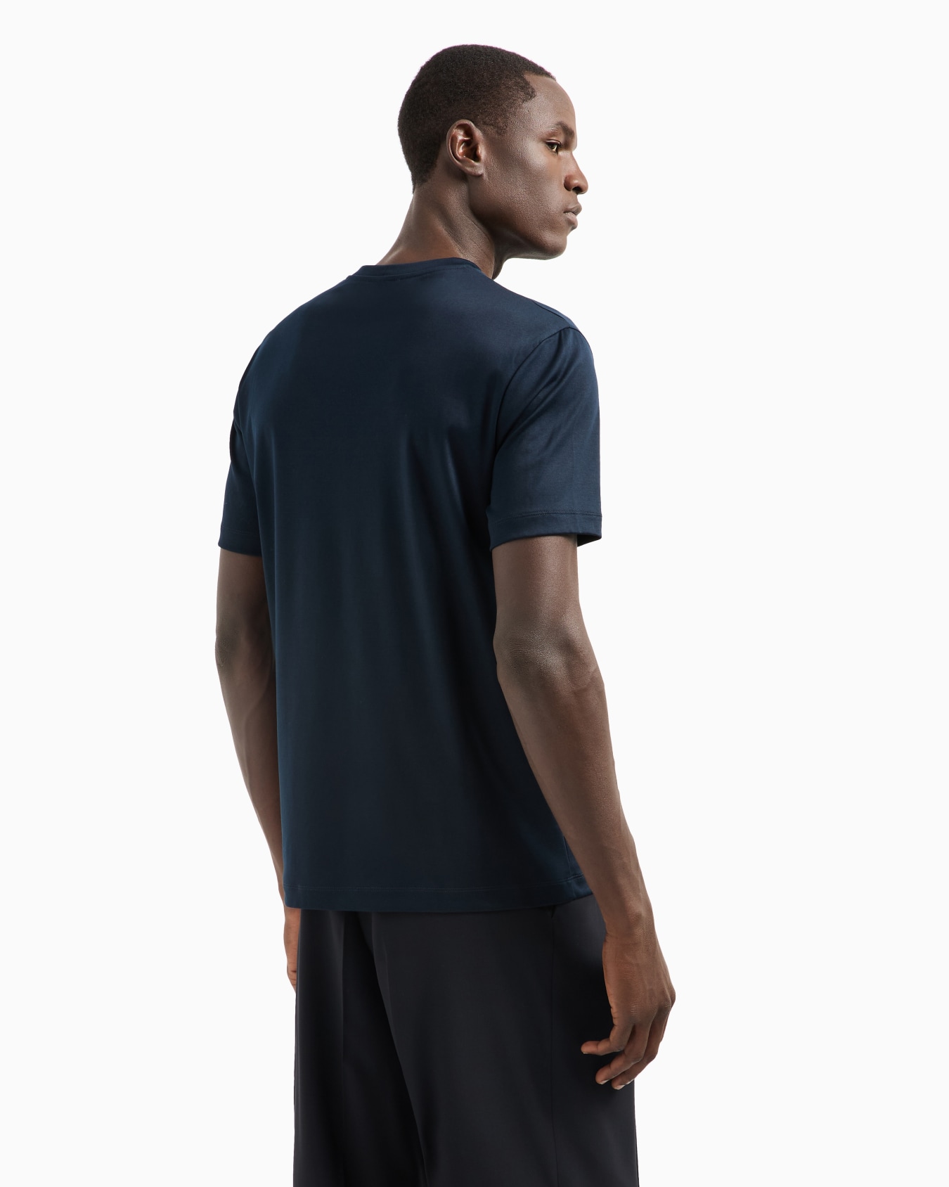 T-shirt en interlock de coton avec logo brodé Diapositive 2