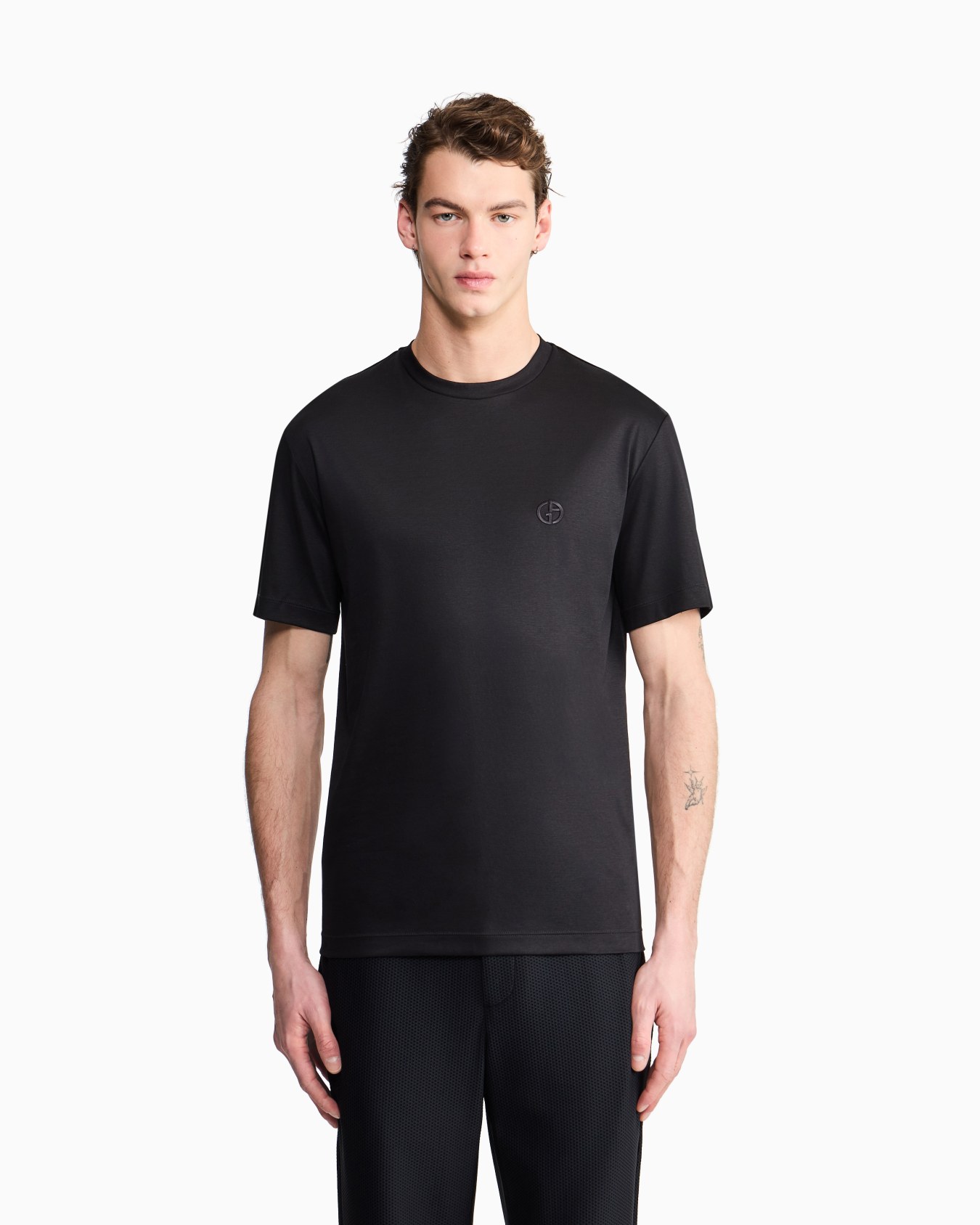 Cotton-interlock T-shirt with embroidered logo Slide 3