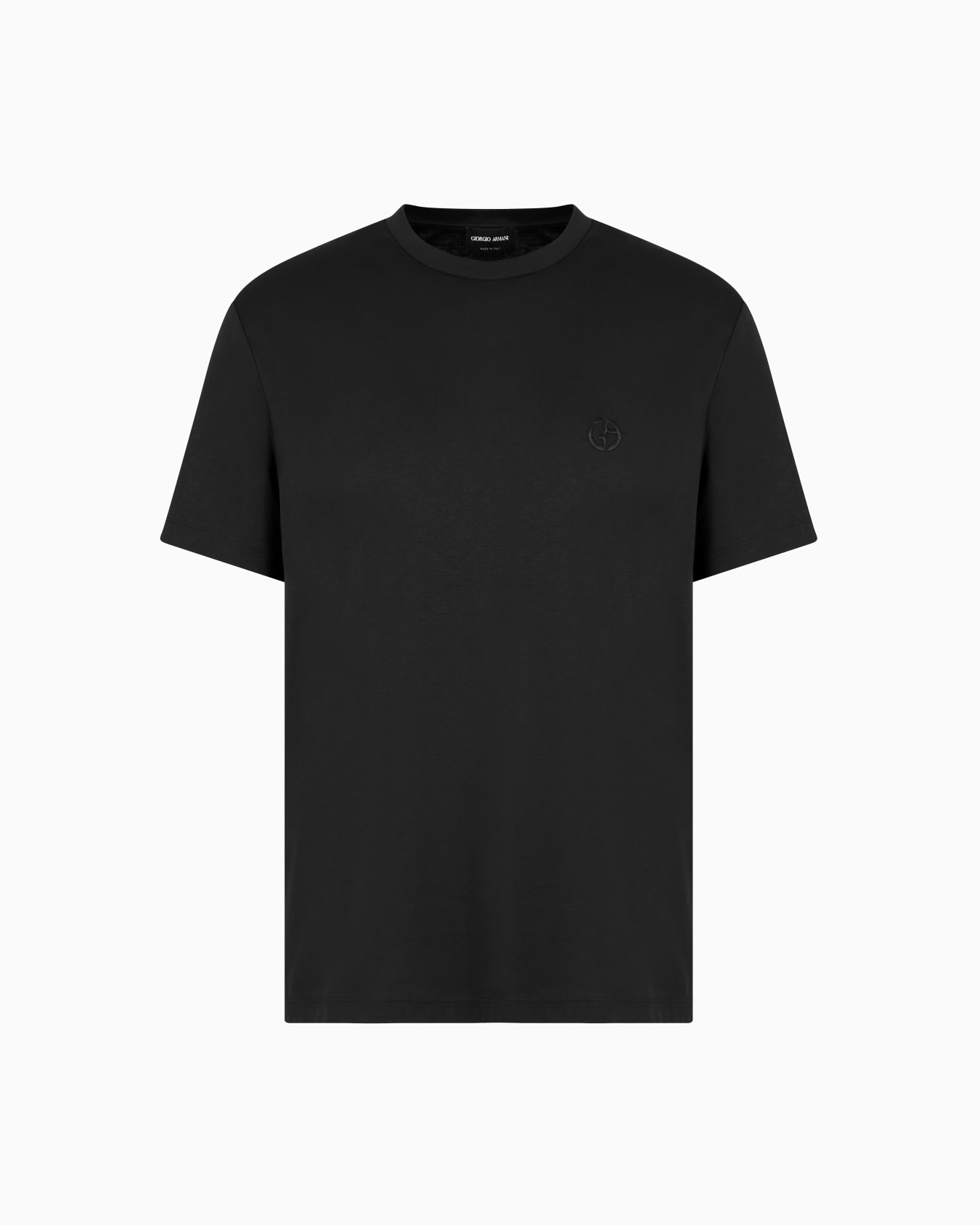 T-Shirt aus Interlock-Baumwolle mit Logostickerei Folie 0