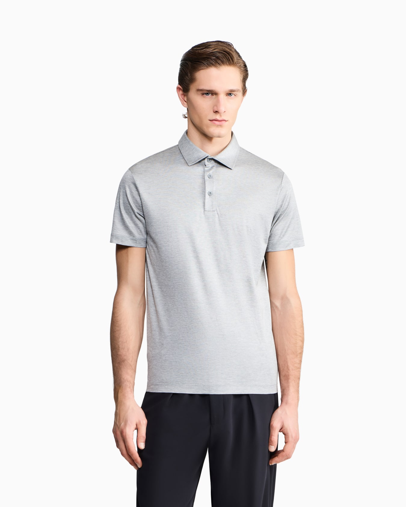 Silk and cotton-mélange jersey polo shirt Slide 3