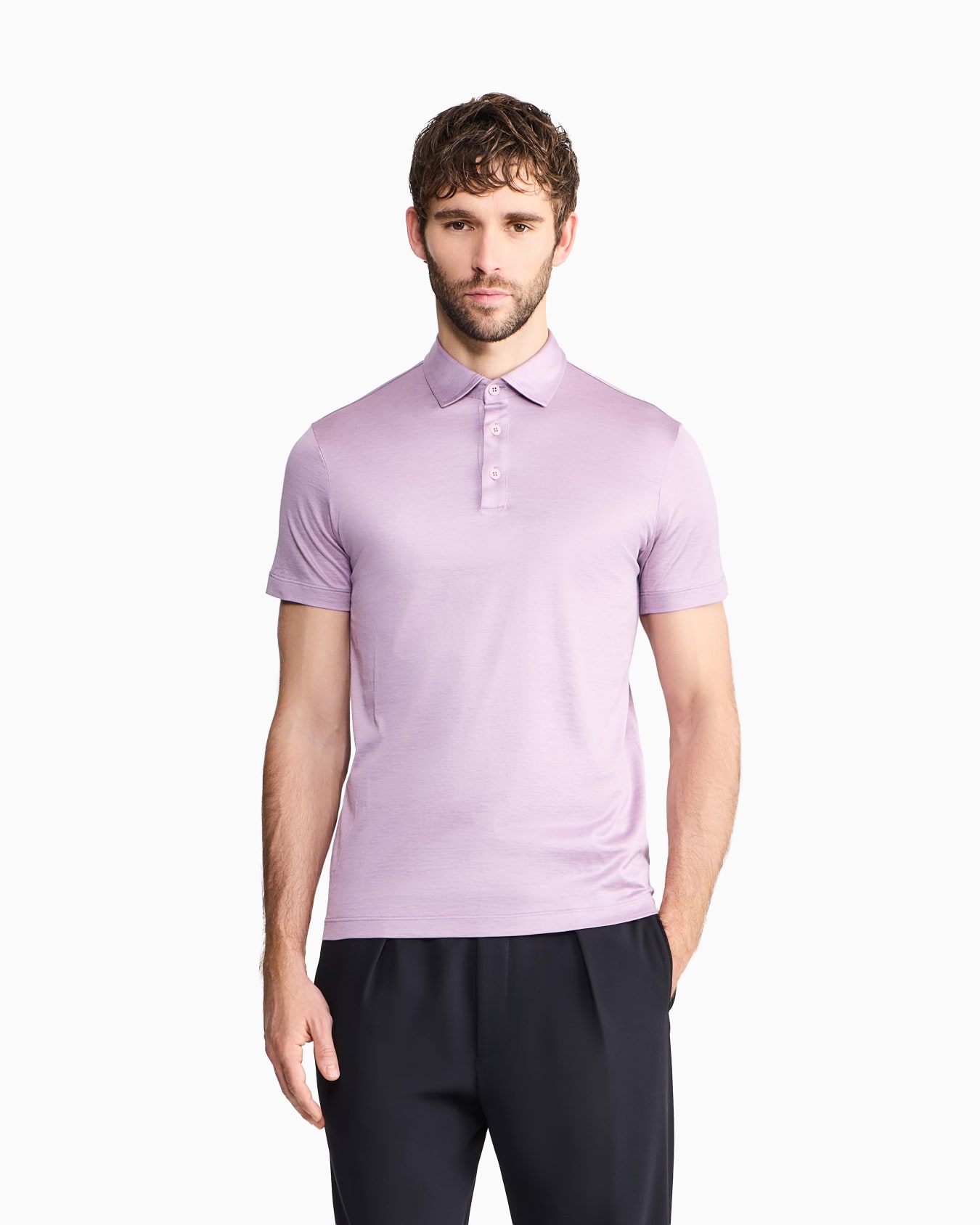 Silk and cotton-mélange jersey polo shirt Slide 3