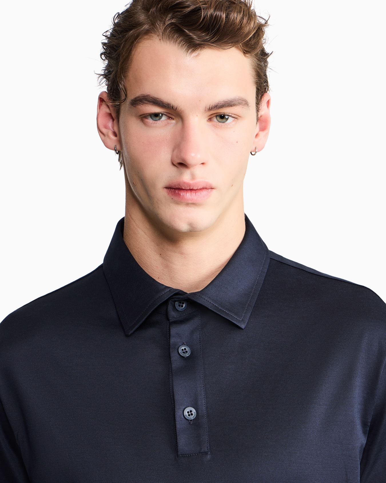 Silk and cotton-mélange jersey polo shirt Slide 5
