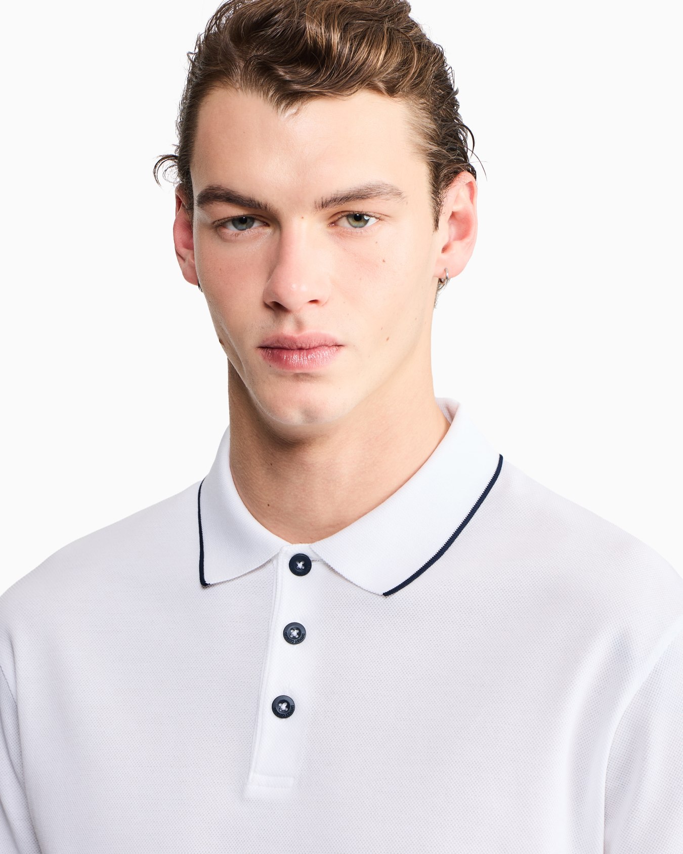 Piqué polo shirt in lisle cotton yarn Slide 5