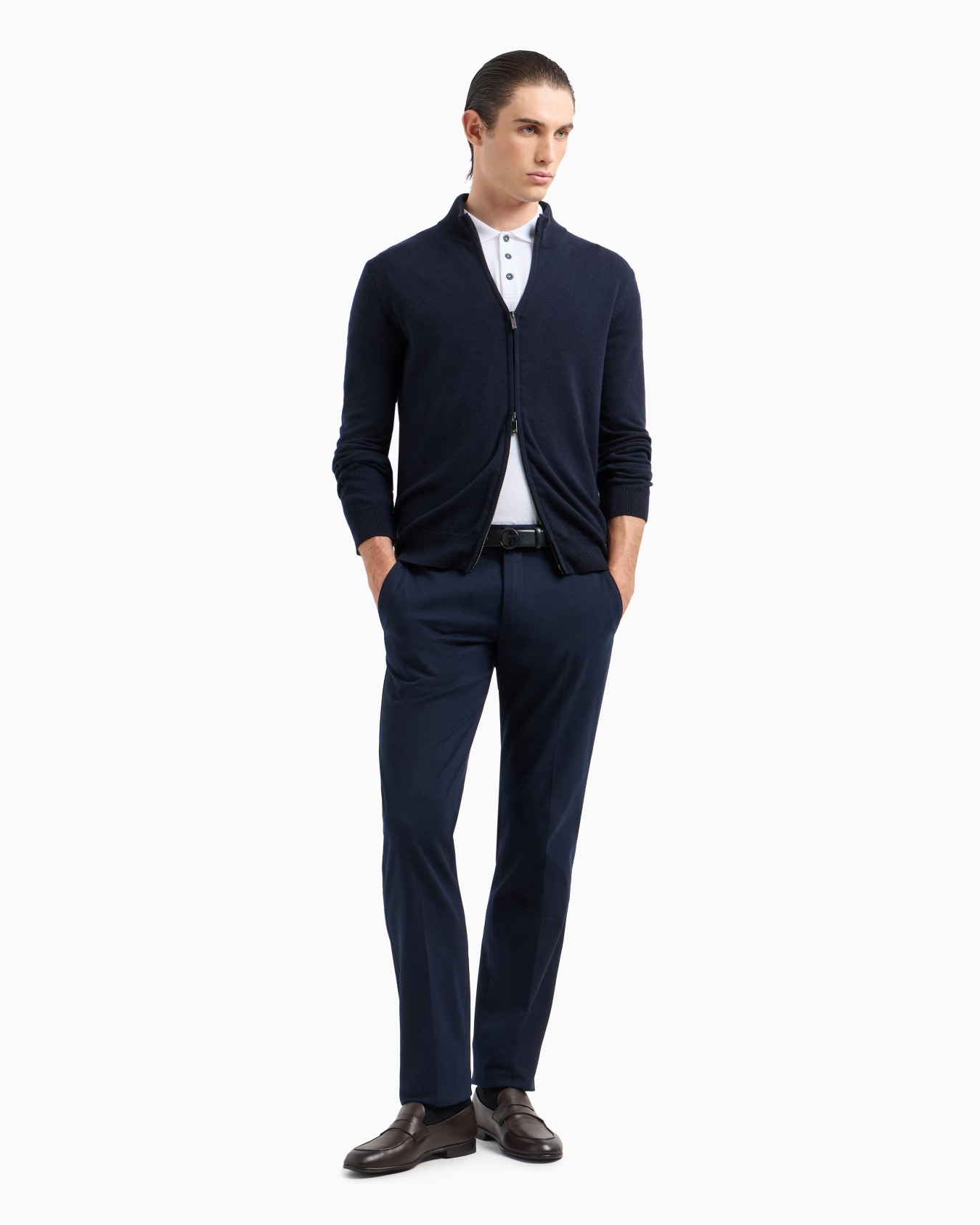 Piqué polo shirt in lisle cotton yarn Slide 3