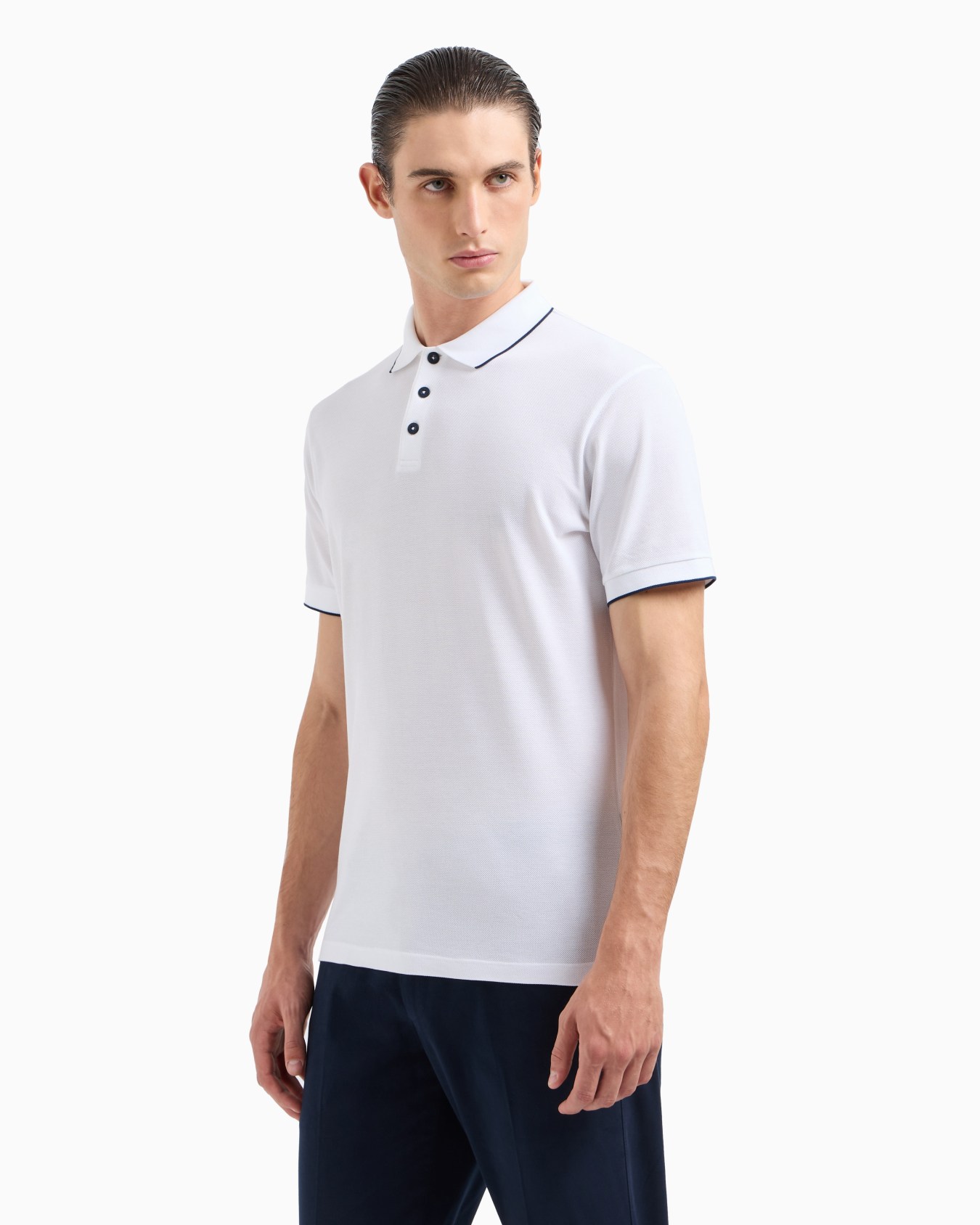 Polo de piqué de algodón de hilo de Escocia Diapositiva 3