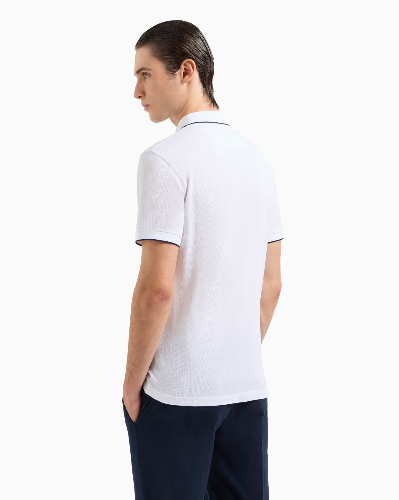 Polo de piqué de algodón de hilo de Escocia Diapositiva 2