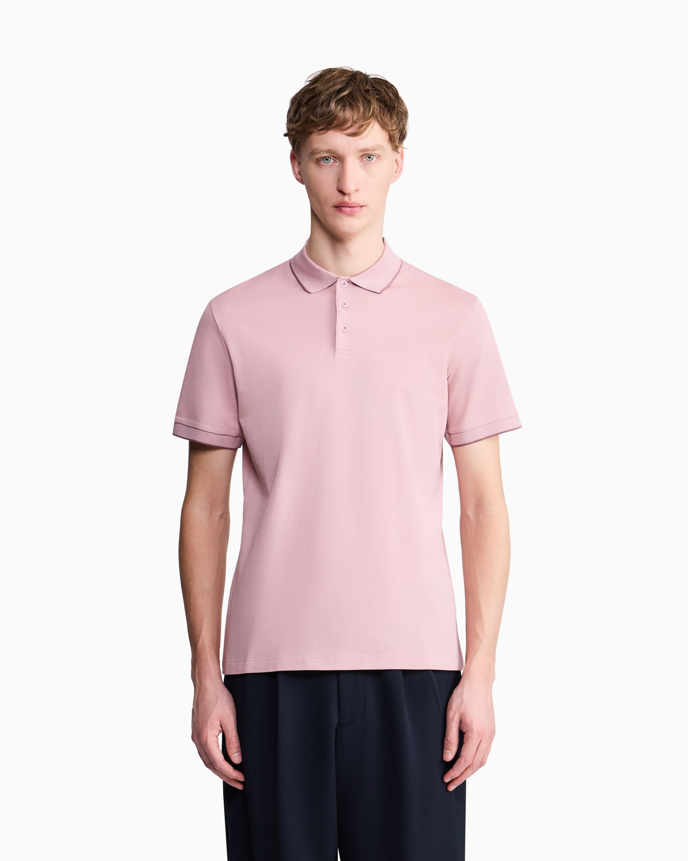 Piqué polo shirt in lisle cotton yarn Slide 3