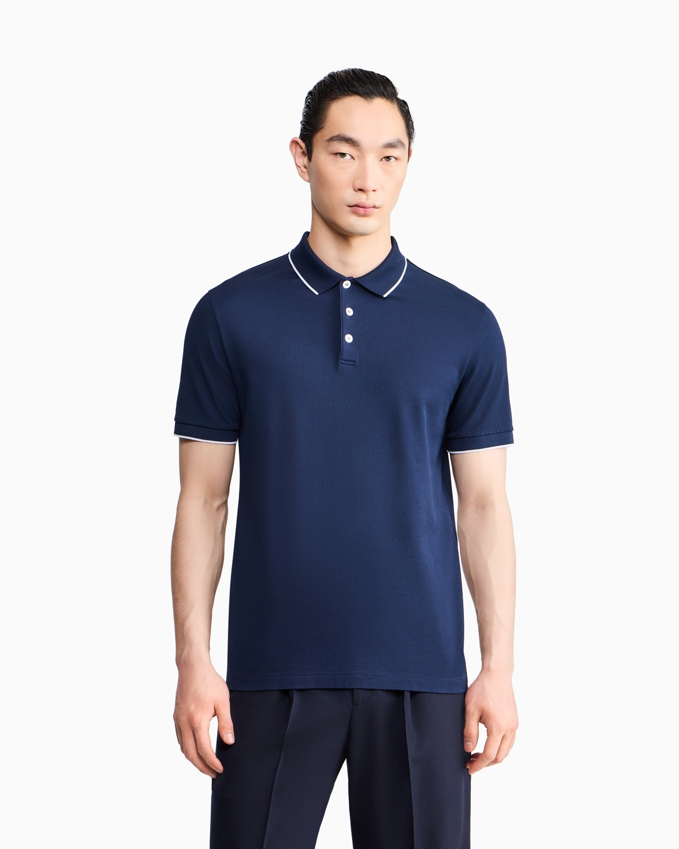 Polo en piqué de coton en fil d’Écosse Diapositive 3