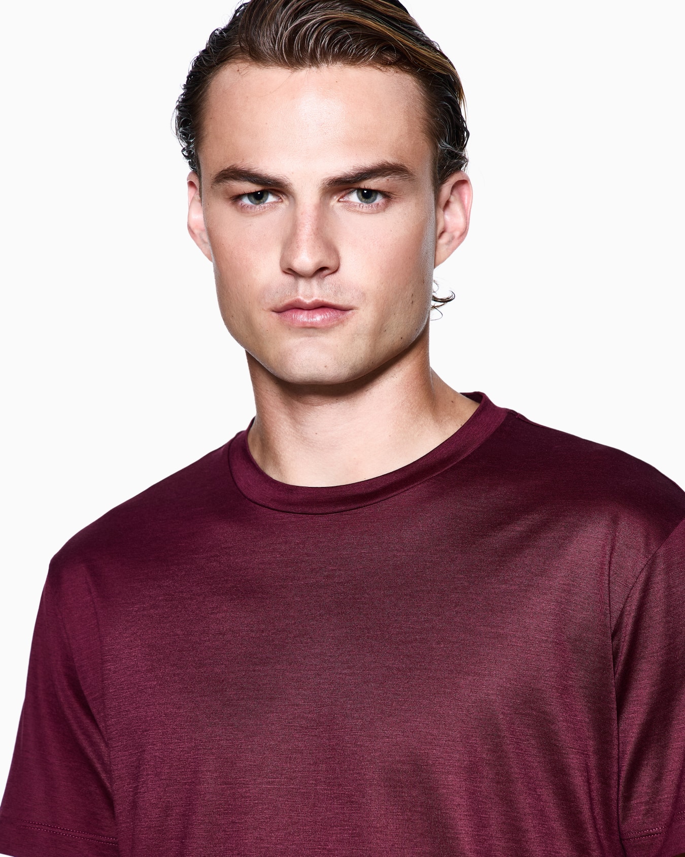 T-shirt en jersey rasé de soie et coton mélangés Diapositive 4