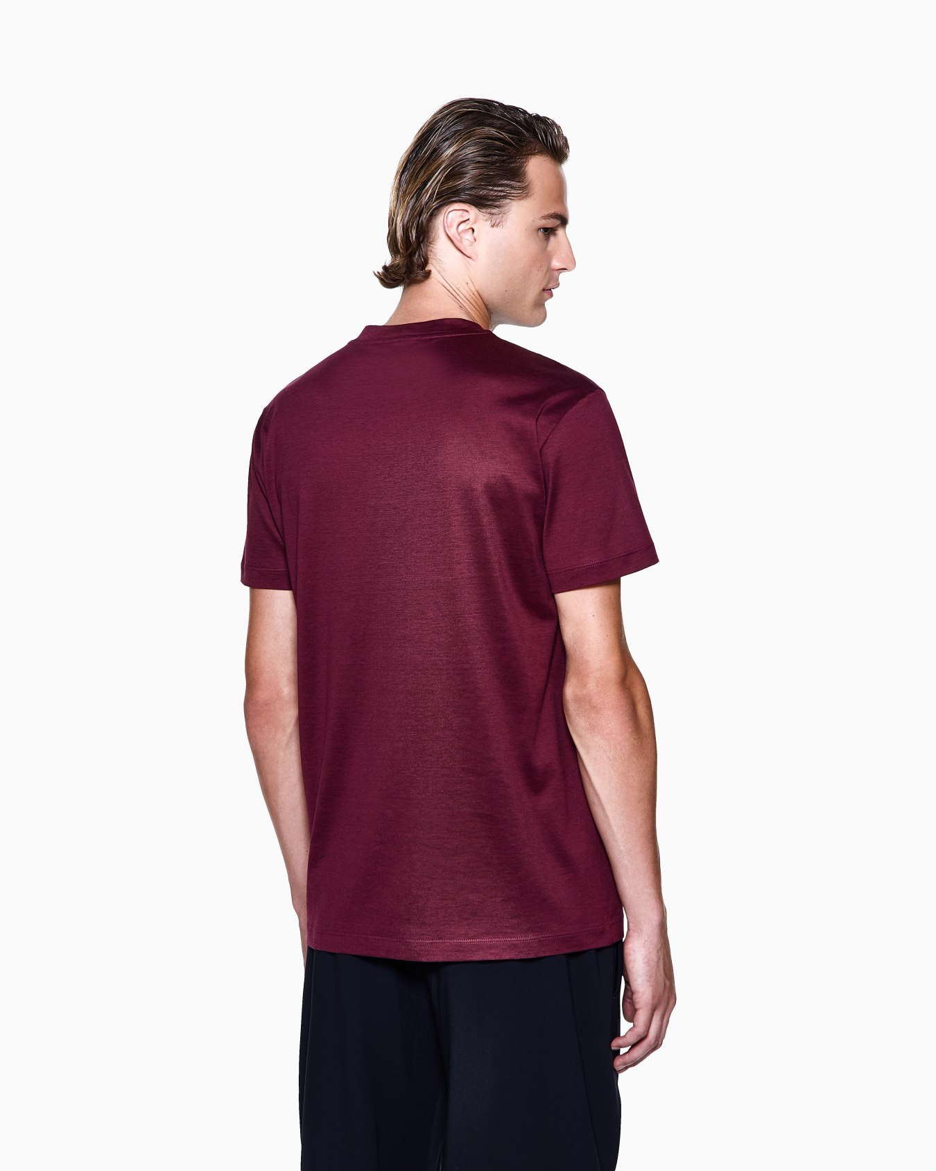 T-shirt en jersey rasé de soie et coton mélangés Diapositive 2