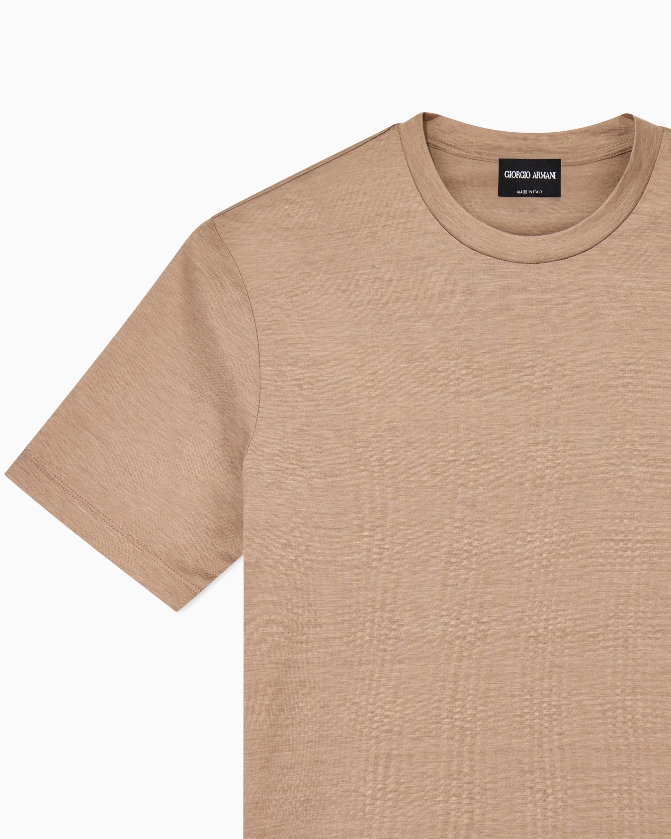 Plain-knit jersey T-shirt in a silk-and-cotton blend Slide 4