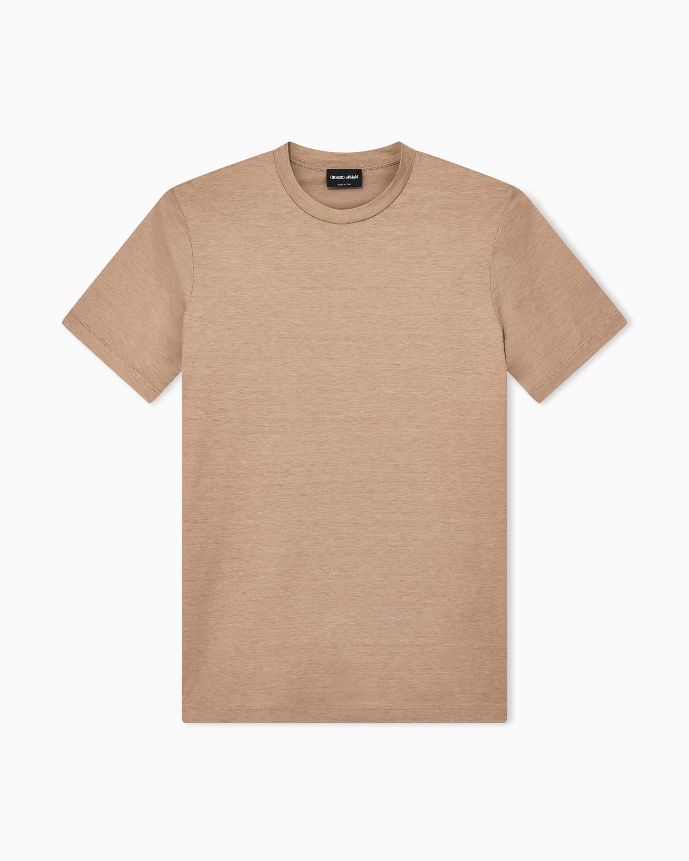 Plain-knit jersey T-shirt in a silk-and-cotton blend Slide 0