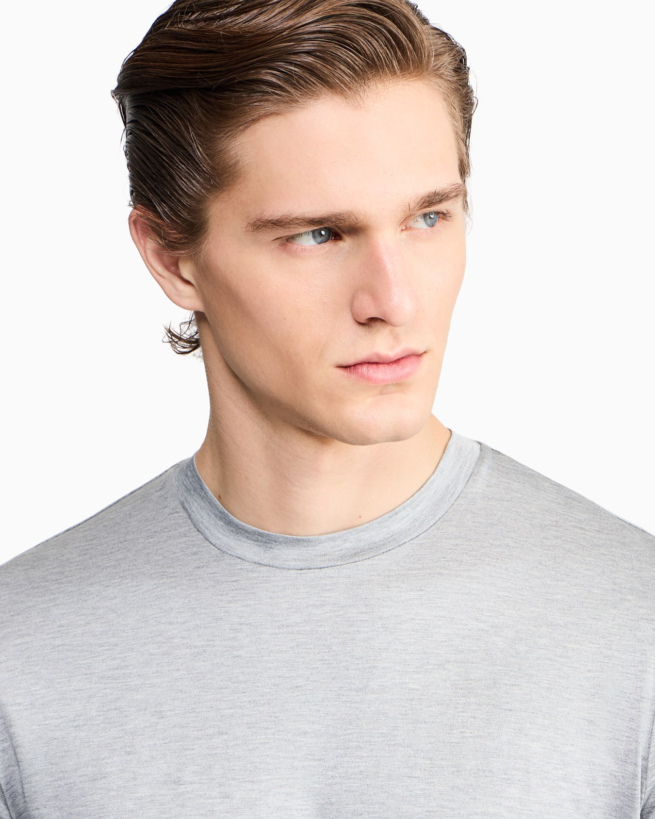 Plain-knit jersey T-shirt in a silk-and-cotton blend Slide 5