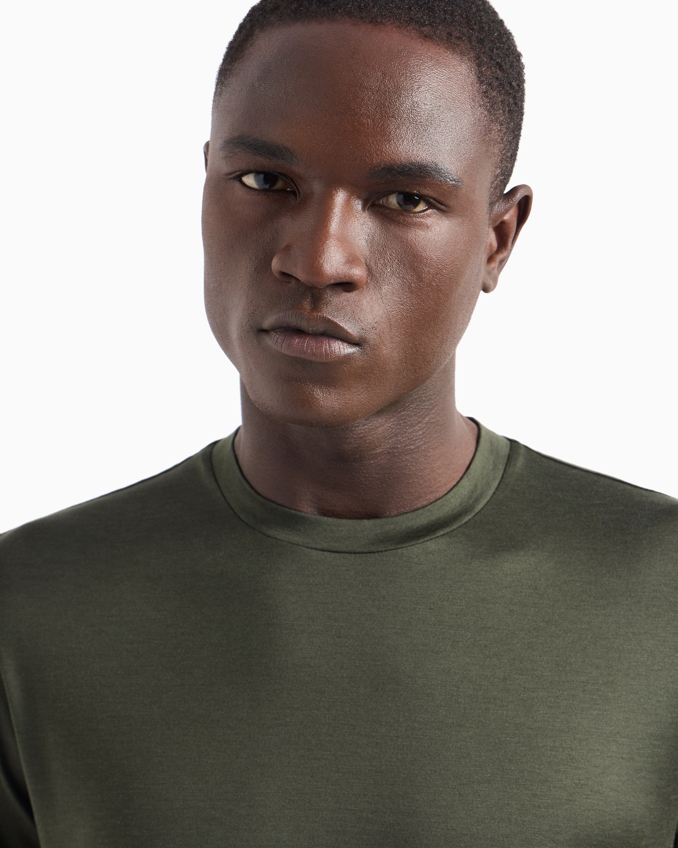 Plain-knit jersey T-shirt in a silk-and-cotton blend Slide 4